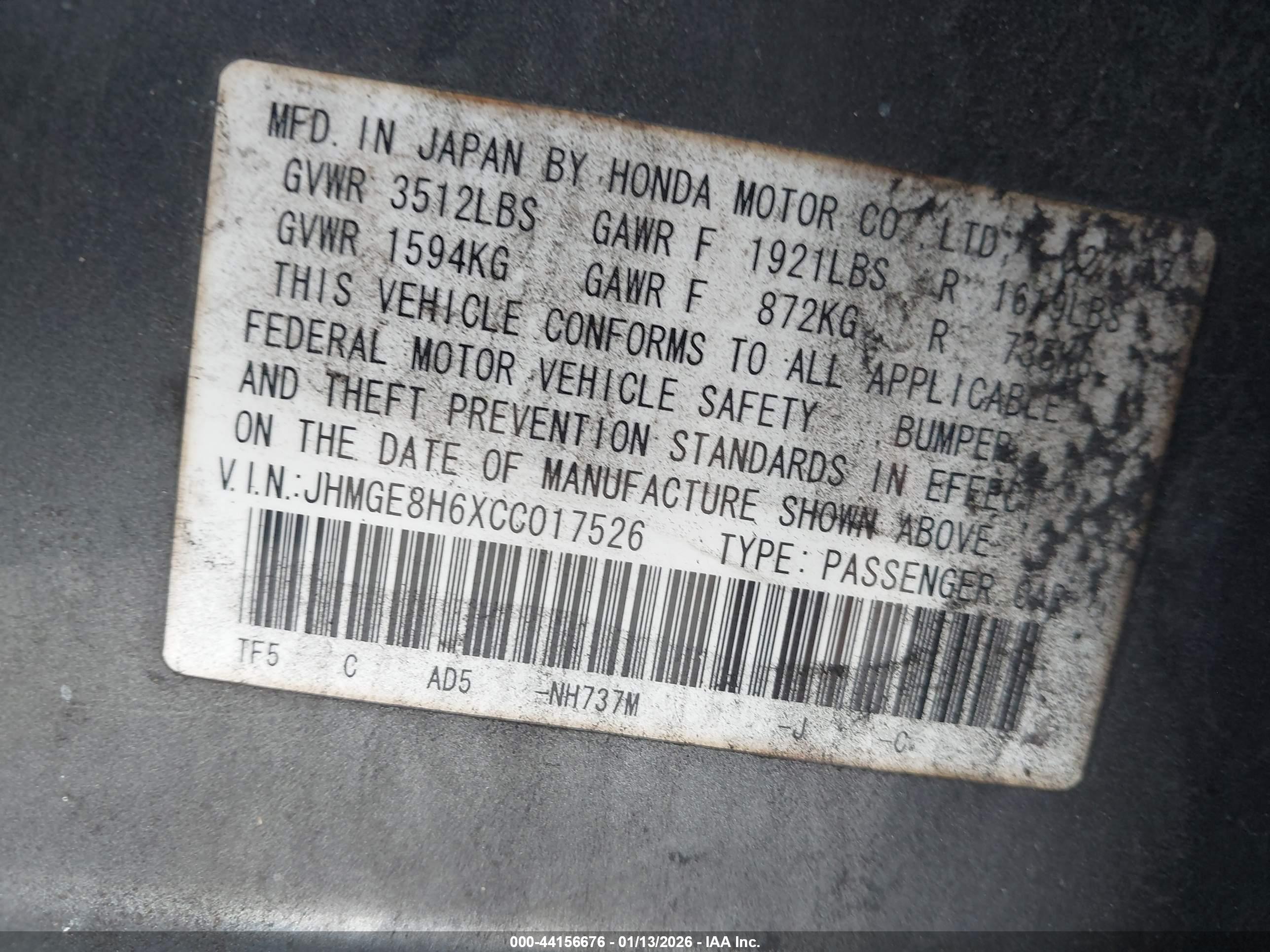 HONDA FIT image 9