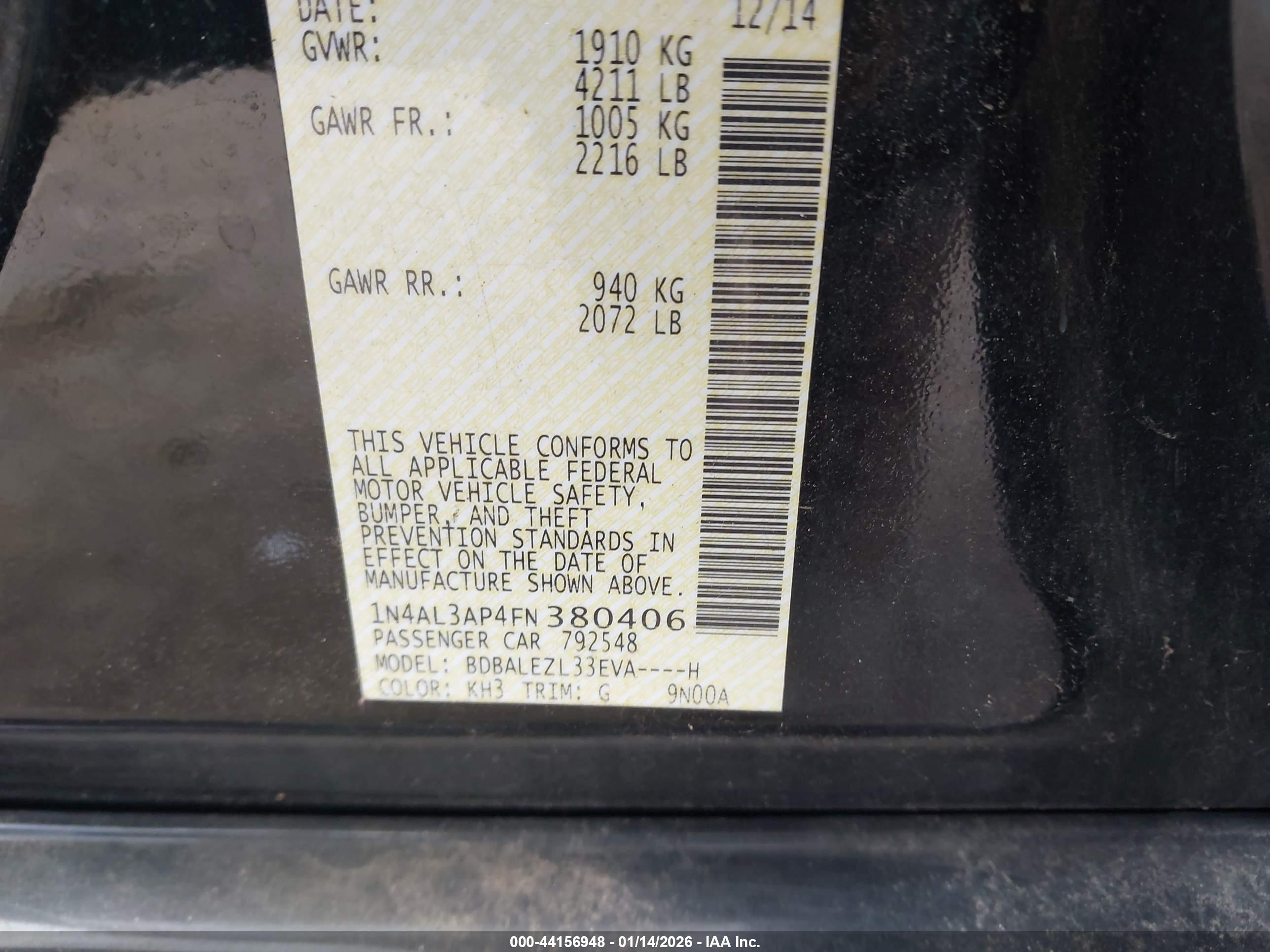 NISSAN ALTIMA image 9