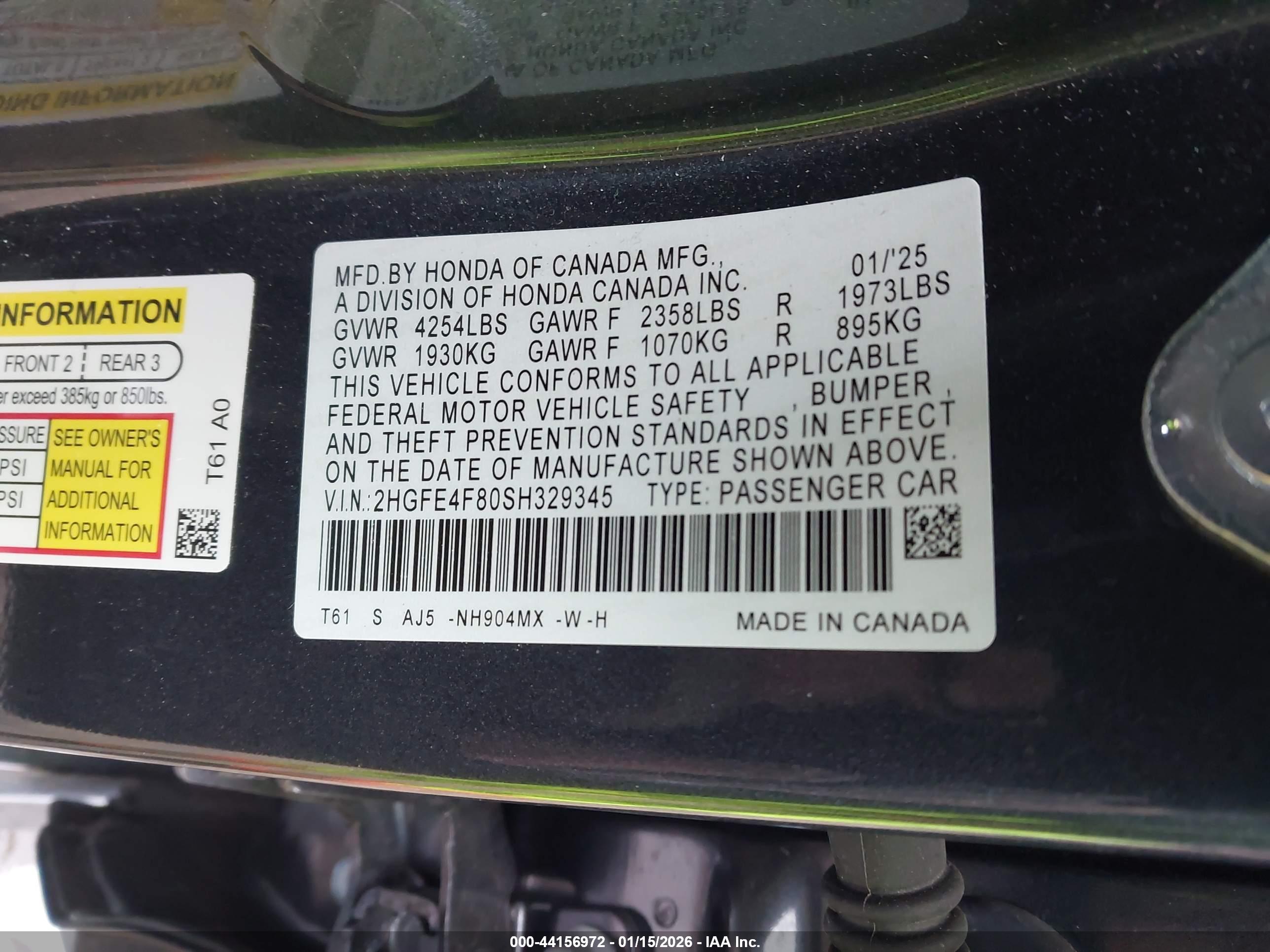 HONDA CIVIC image 9