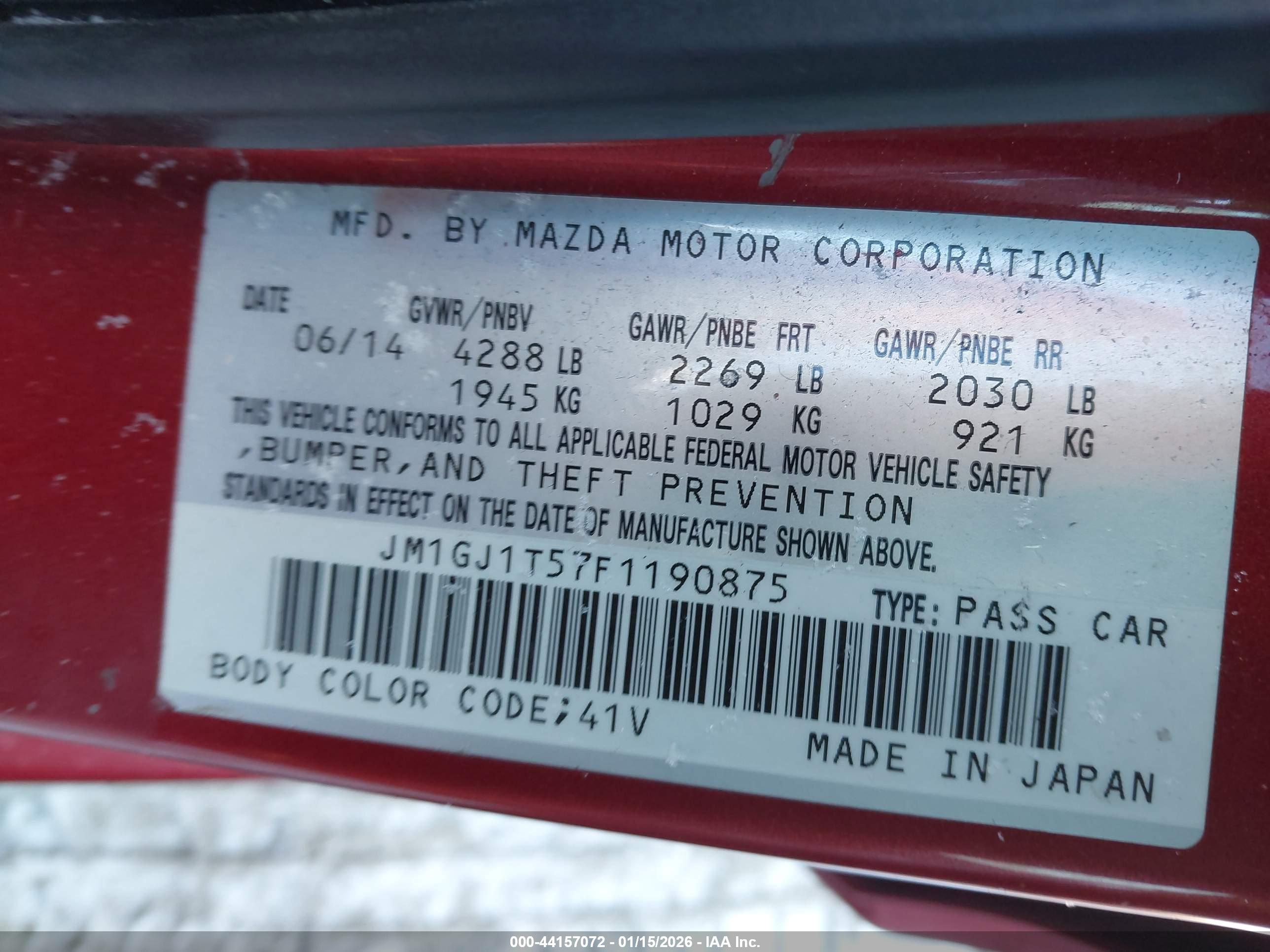 MAZDA MAZDA6 image 9
