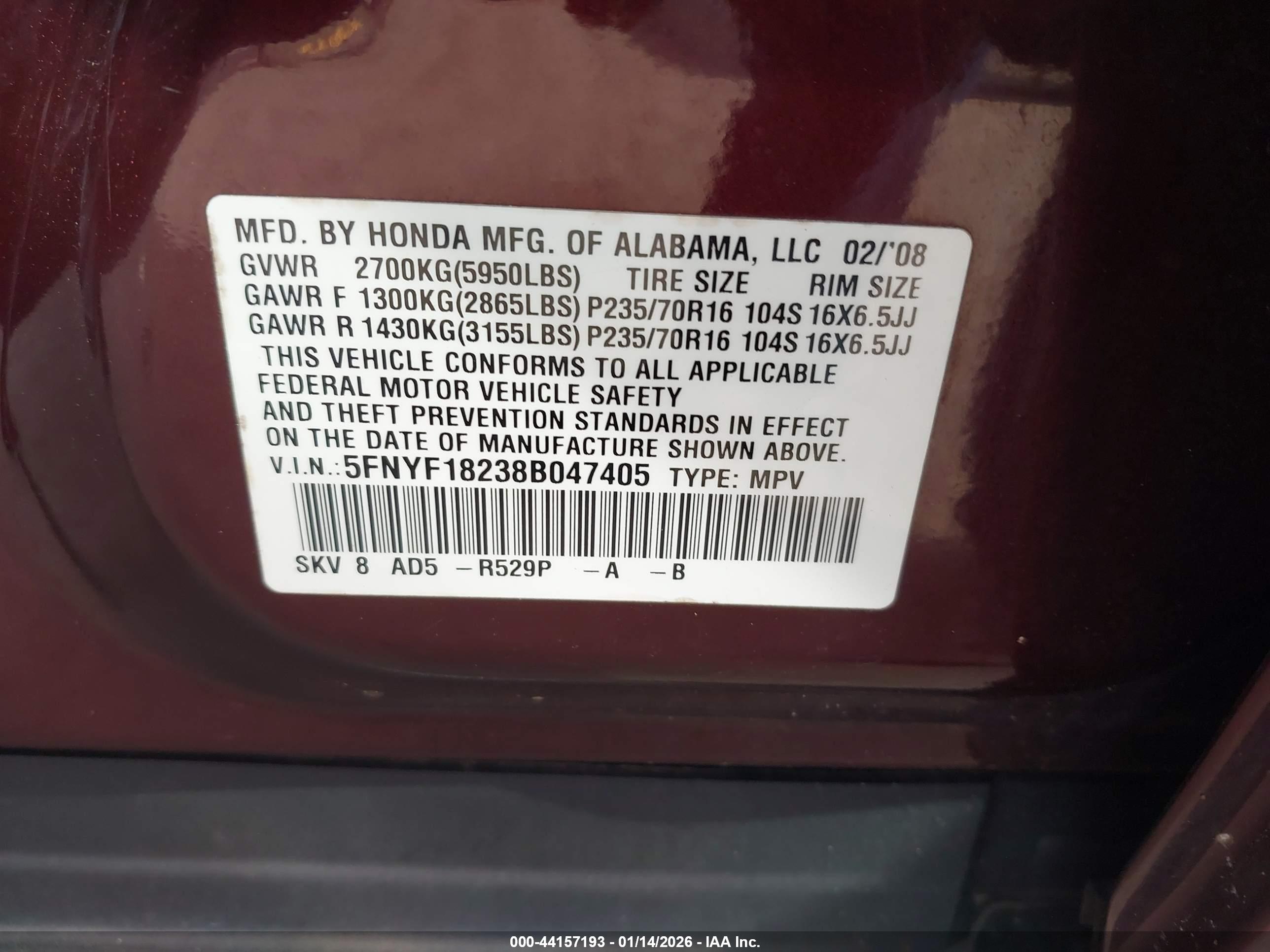HONDA PILOT image 9