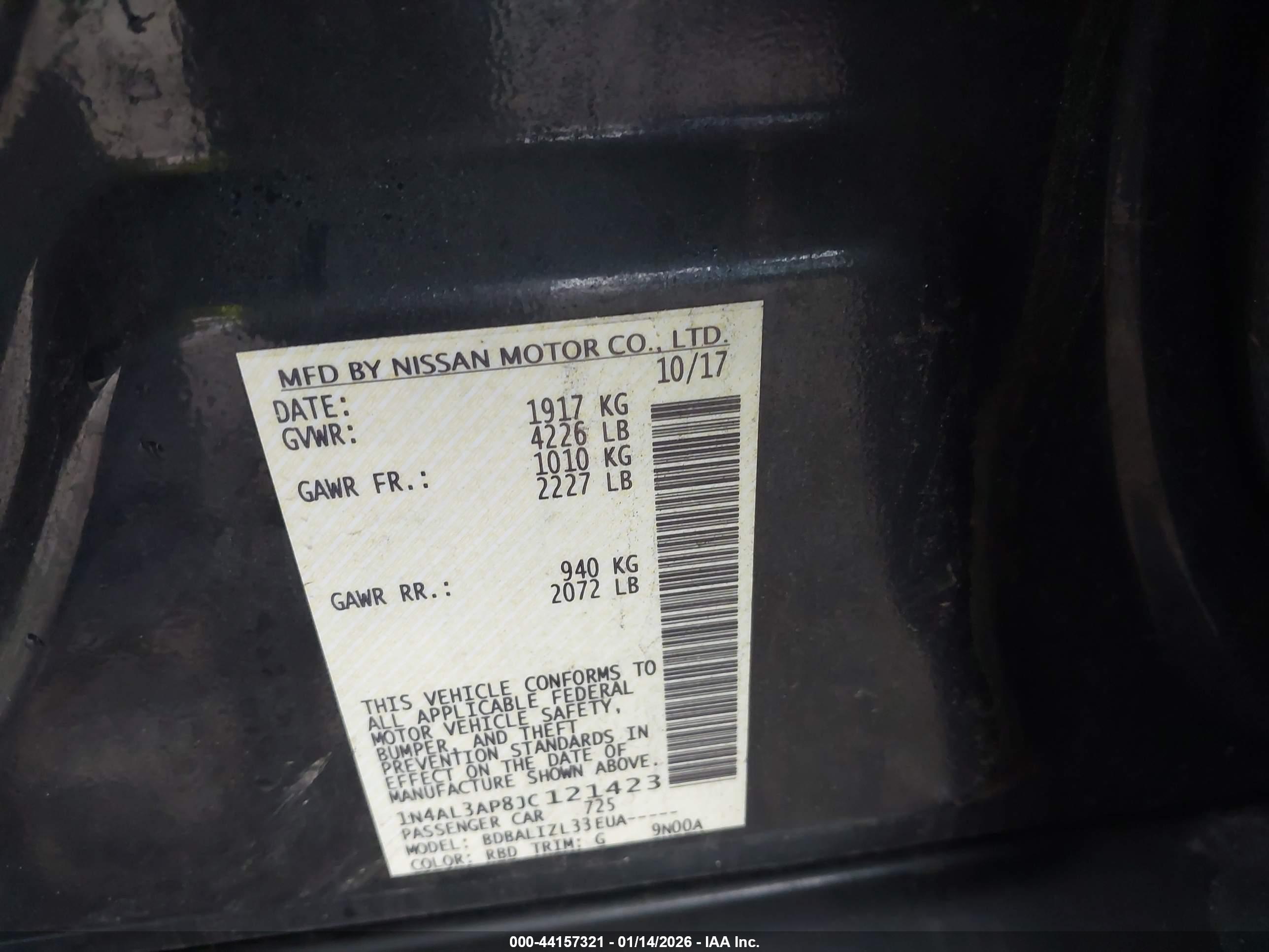 NISSAN ALTIMA image 9