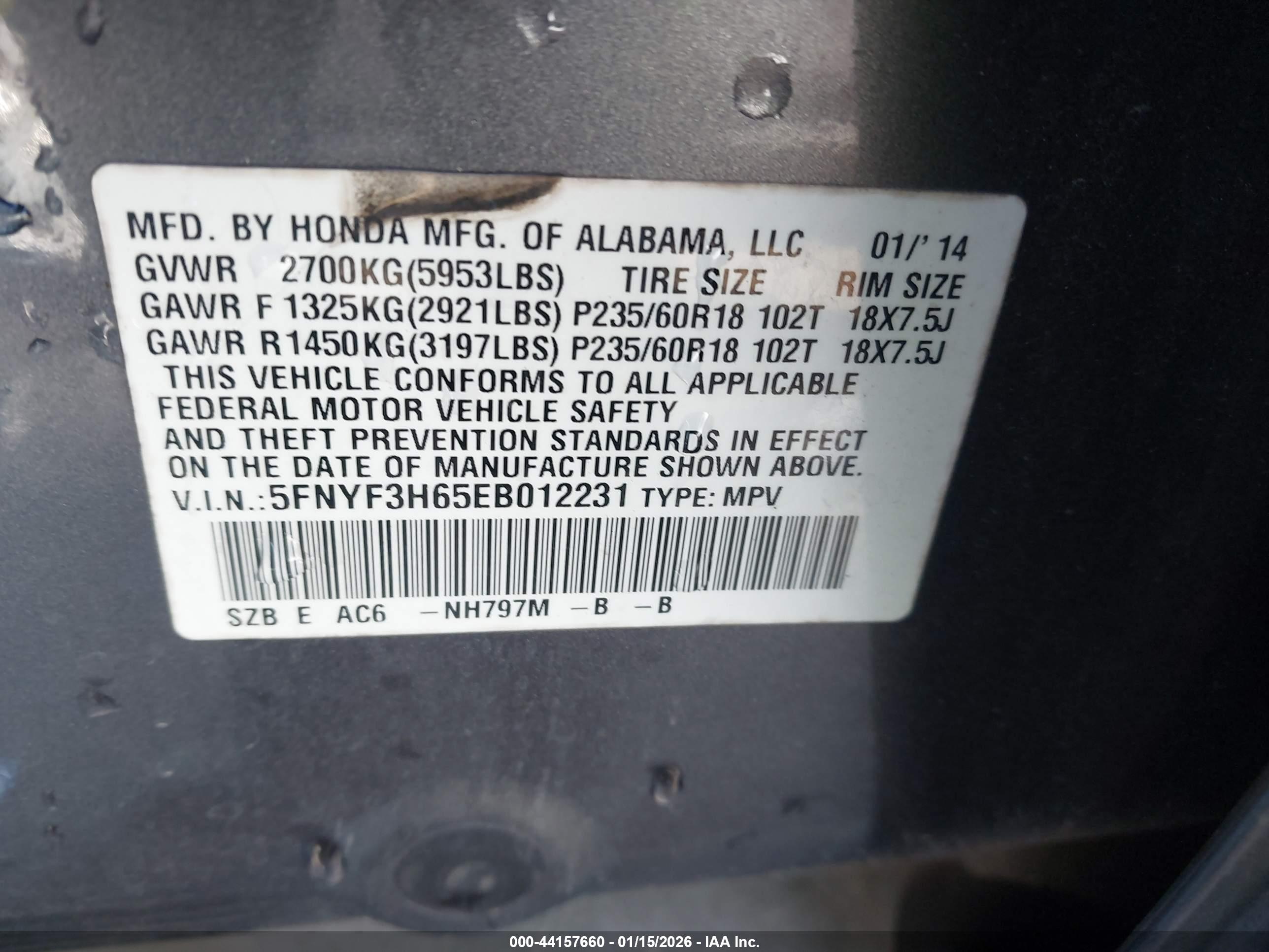 HONDA PILOT image 9