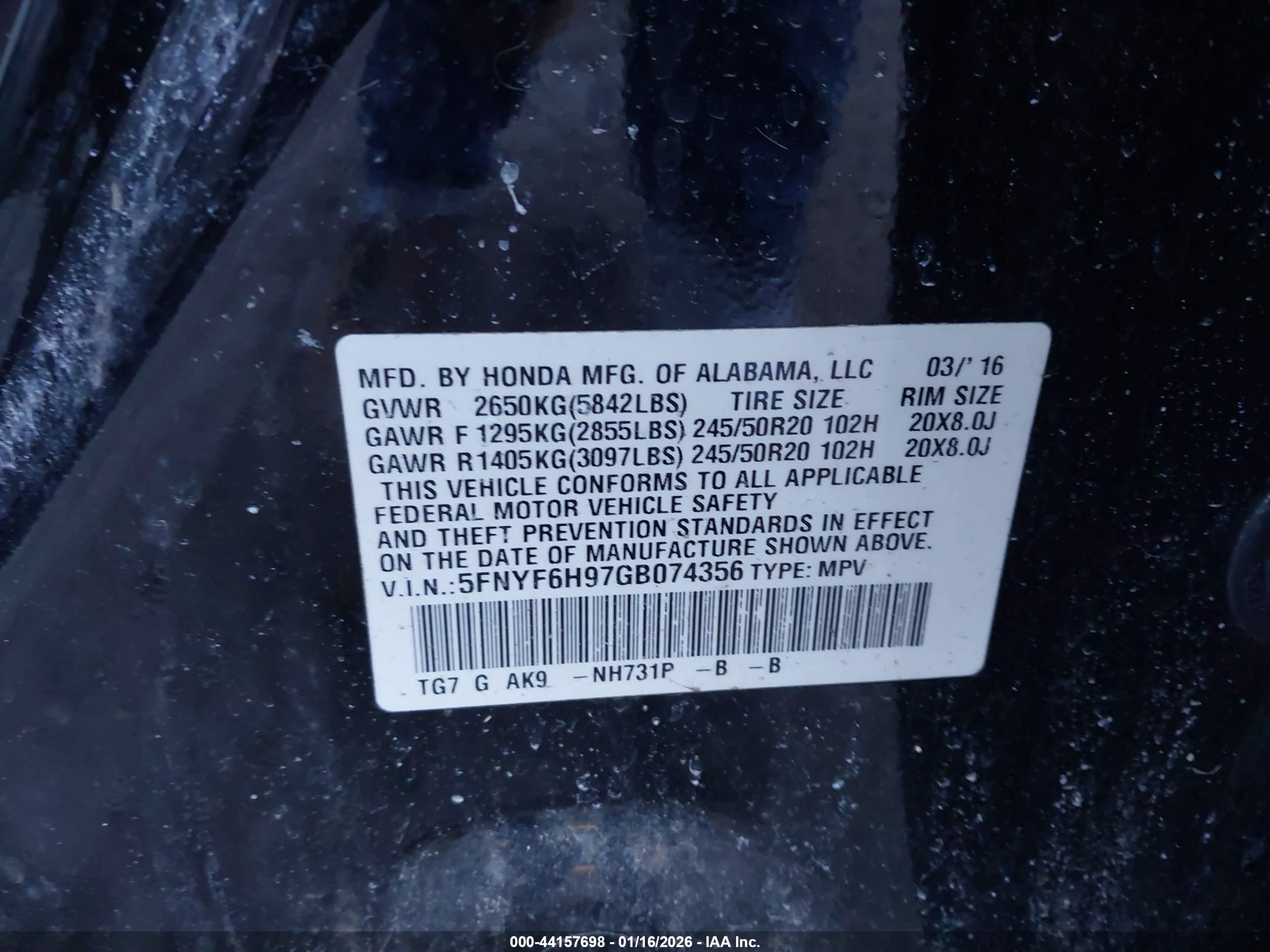 HONDA PILOT image 9