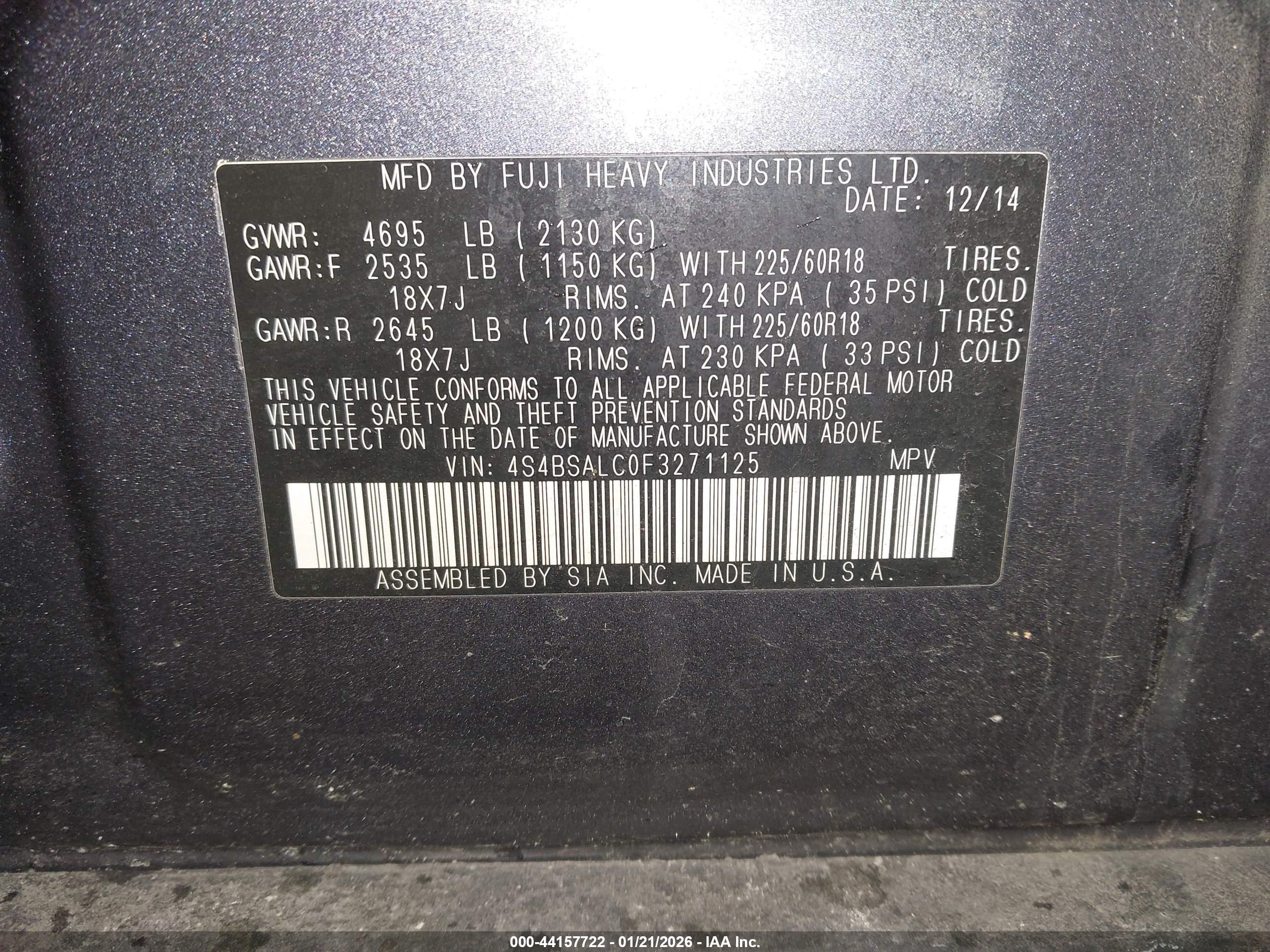 SUBARU OUTBACK image 9