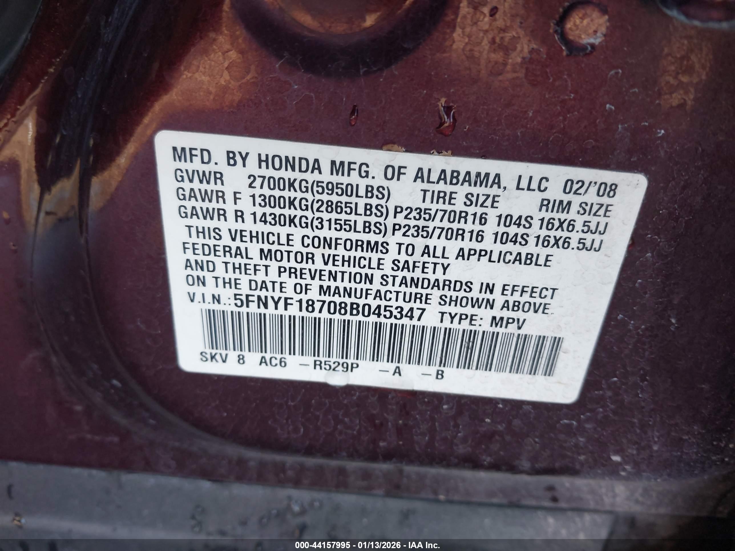 HONDA PILOT image 9