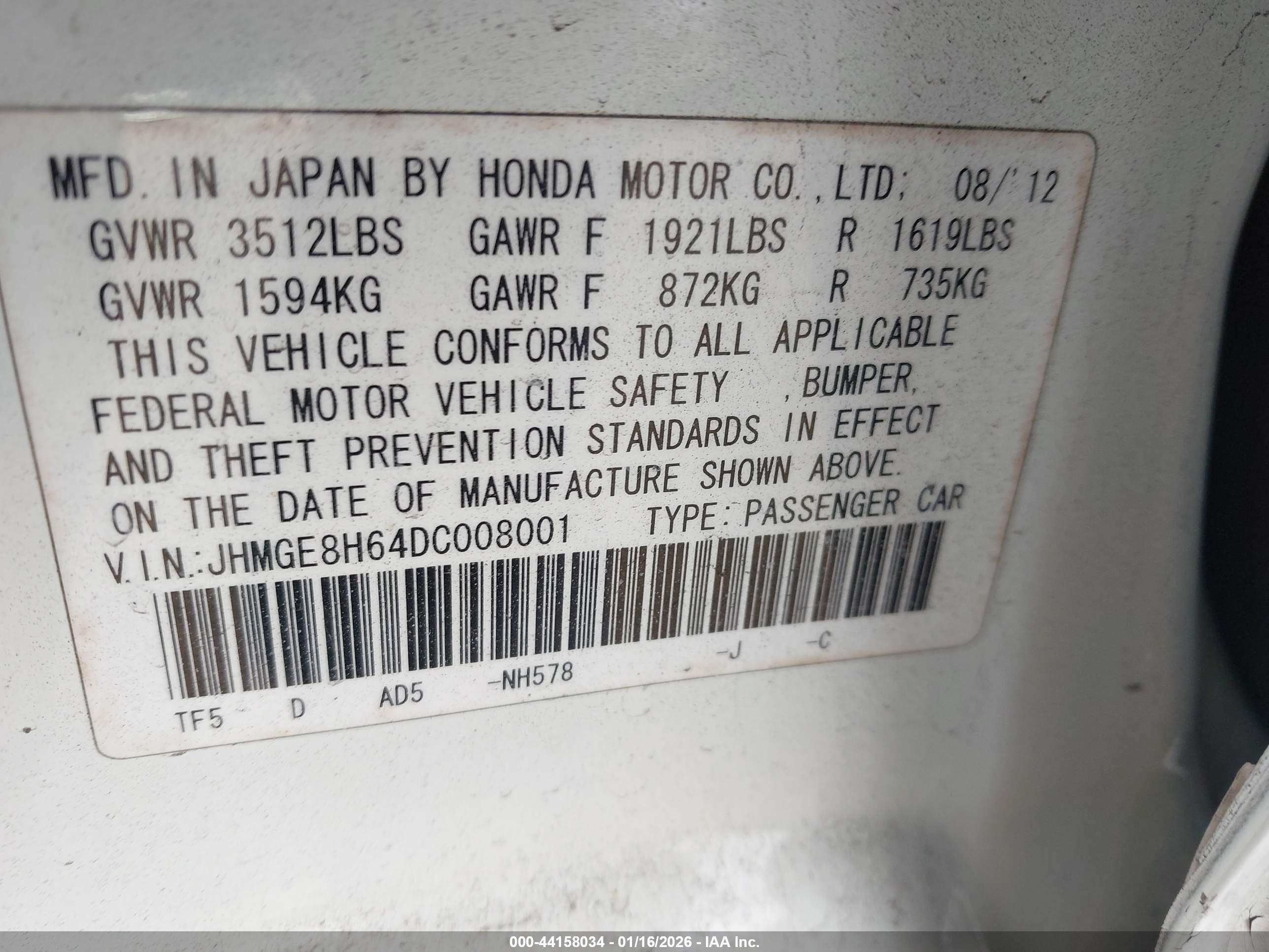 HONDA FIT image 9