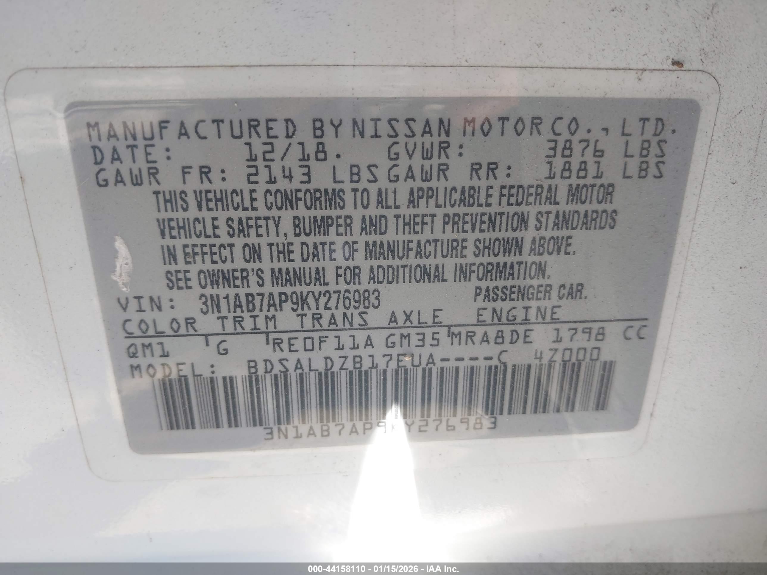 NISSAN SENTRA image 9