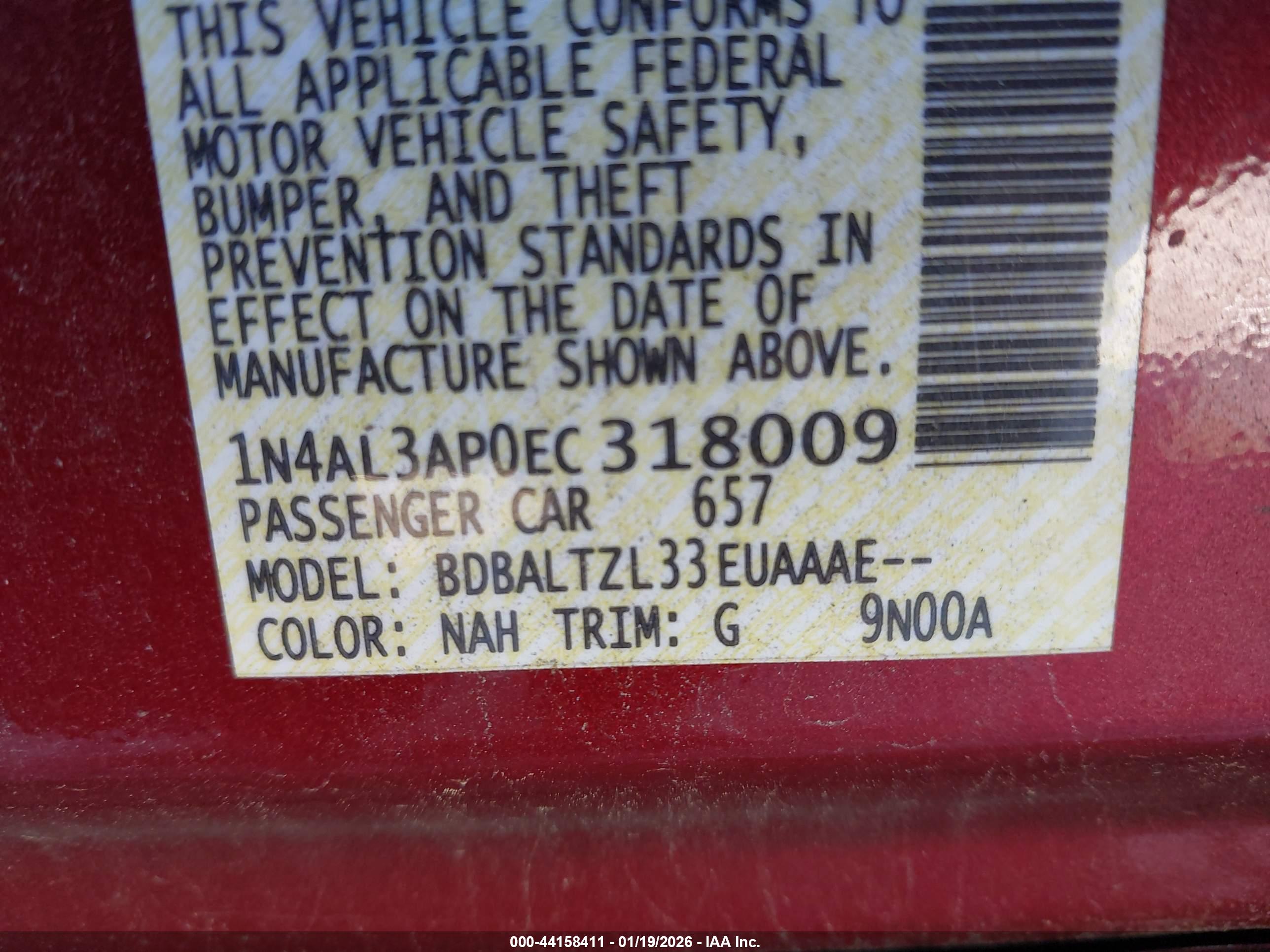 NISSAN ALTIMA image 9
