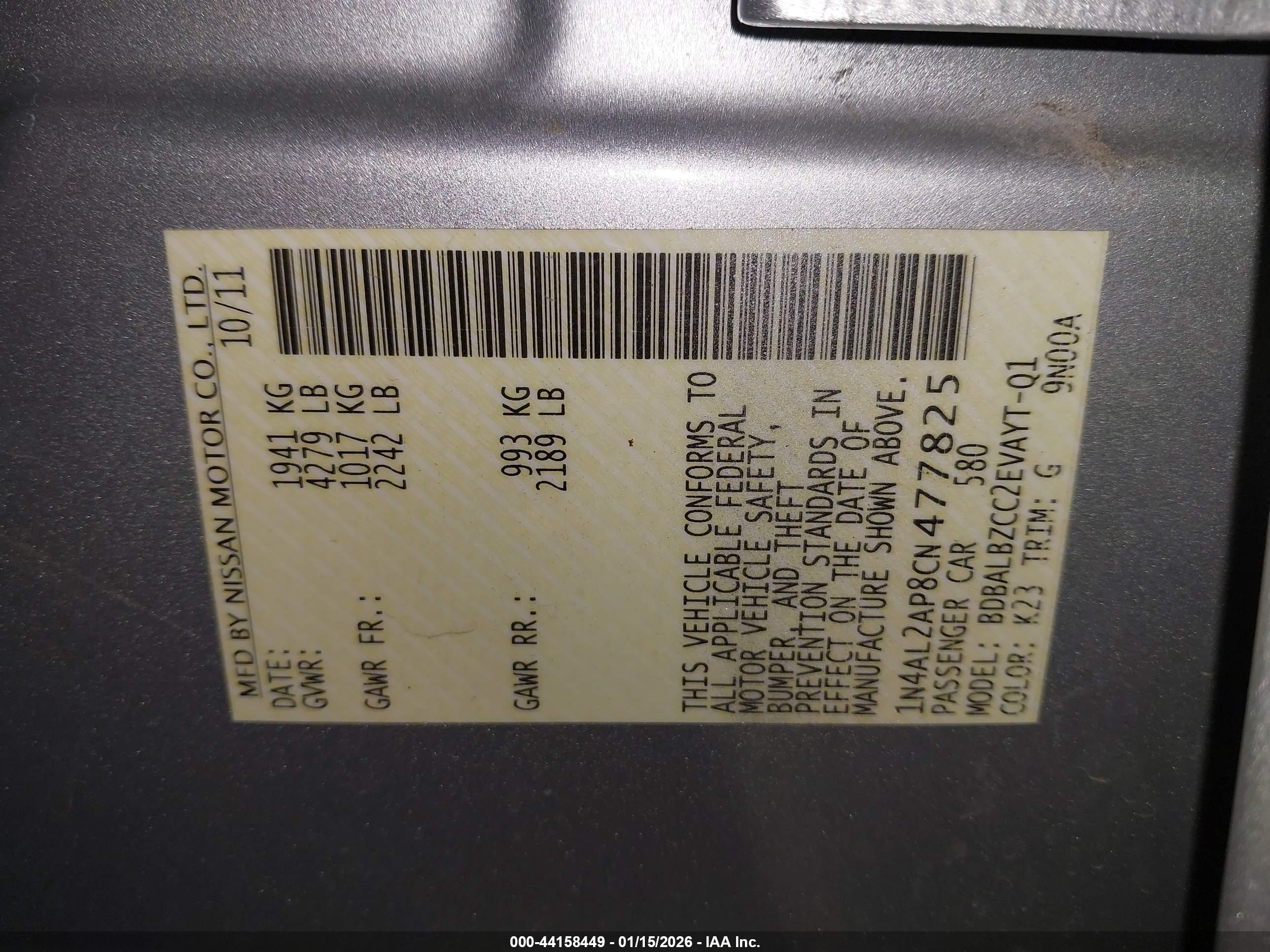 NISSAN ALTIMA image 9