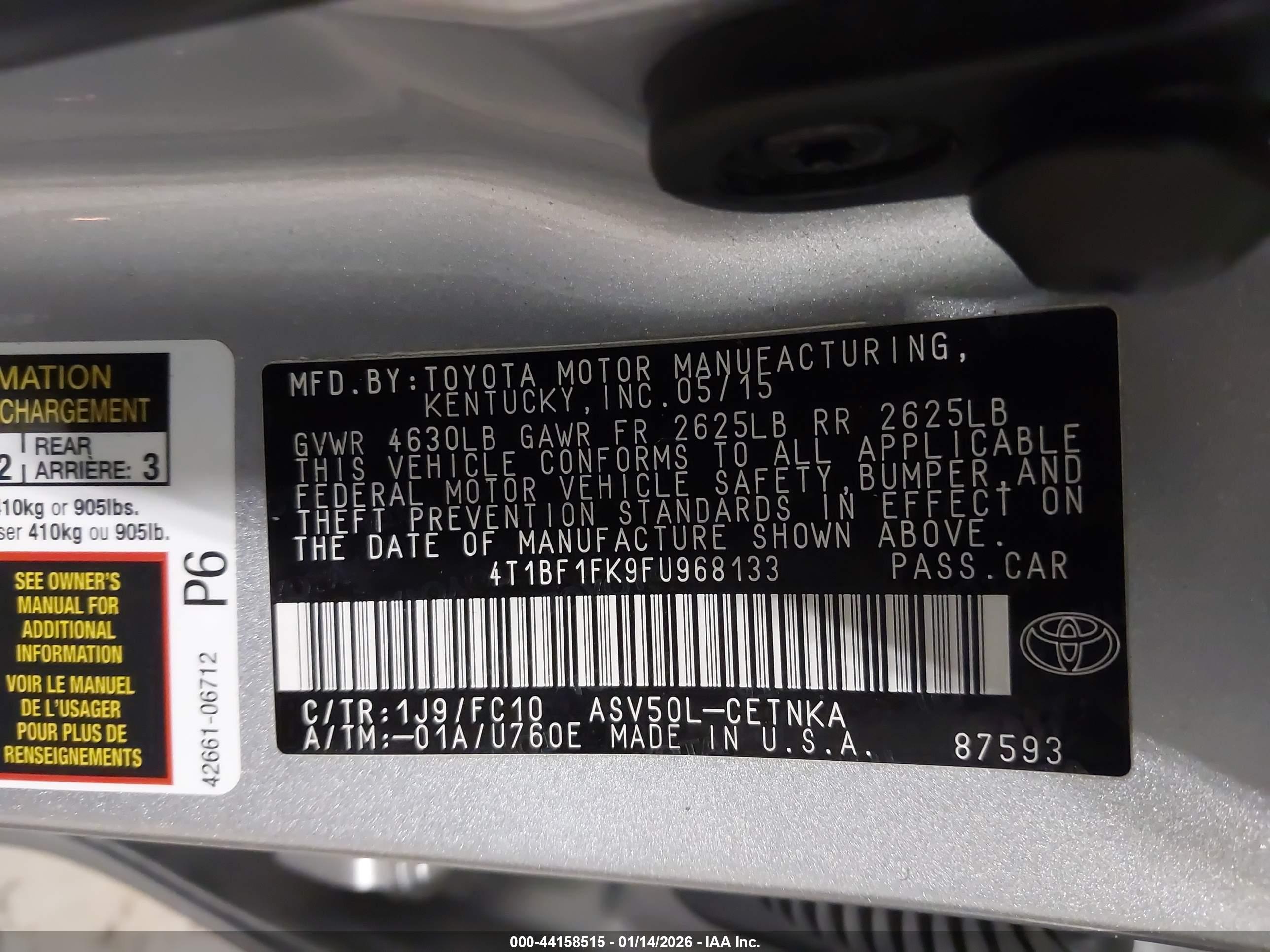 TOYOTA CAMRY image 9