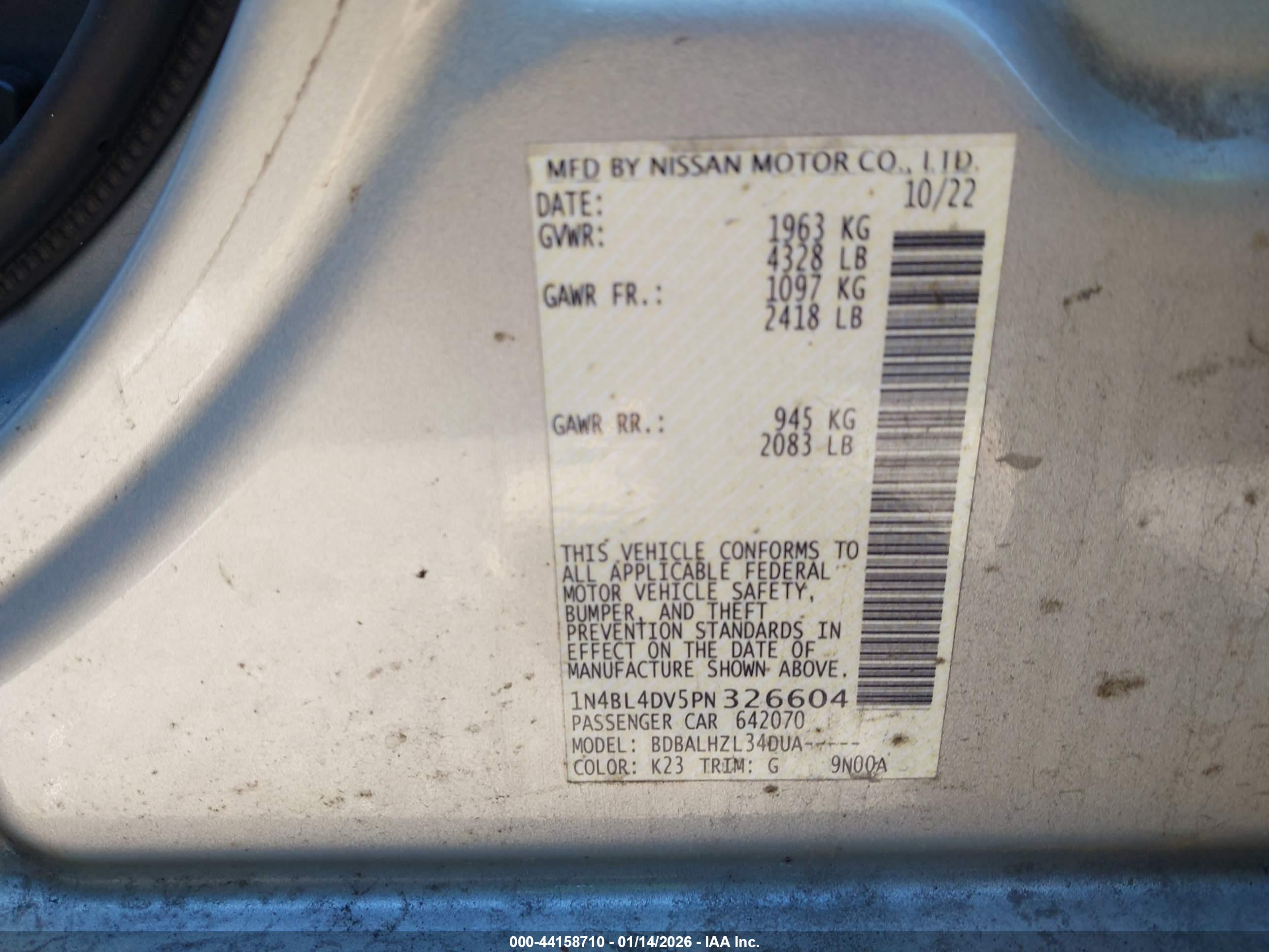 NISSAN ALTIMA image 9