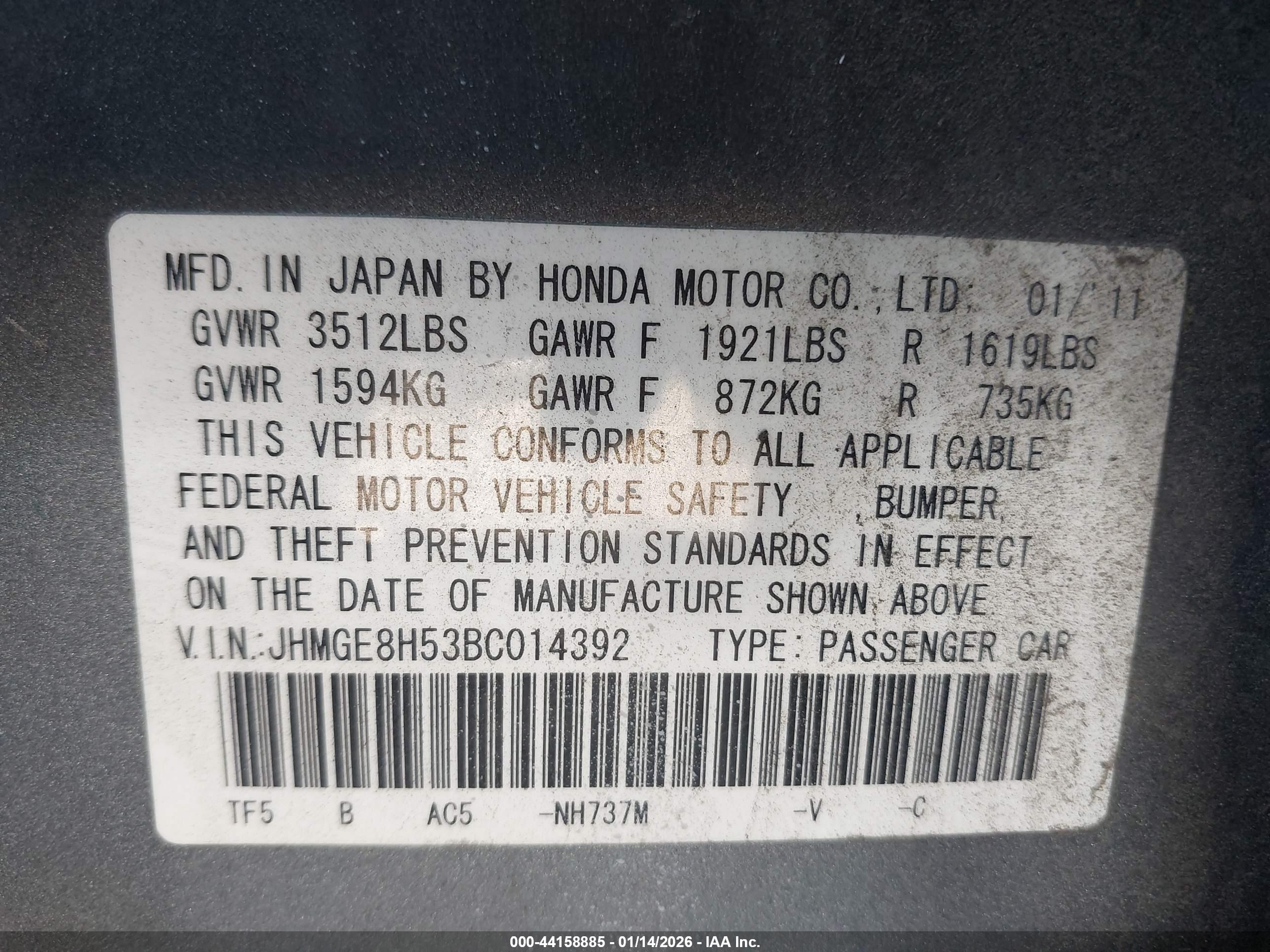 HONDA FIT image 9