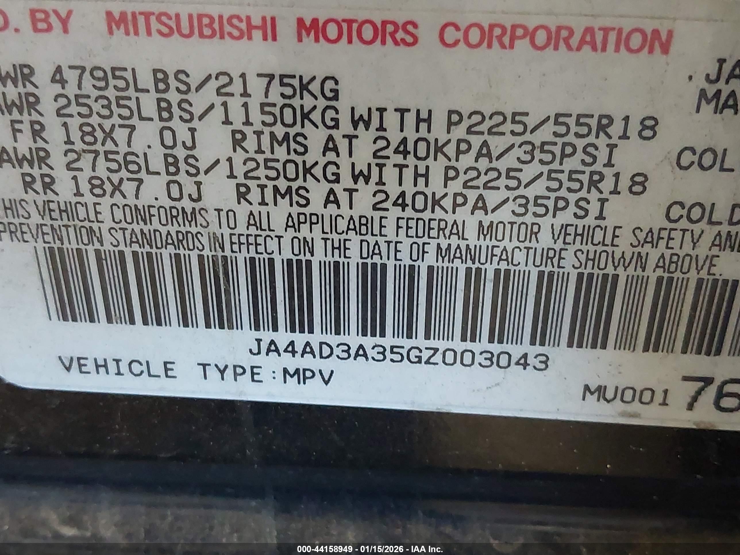 MITSUBISHI OUTLANDER image 9