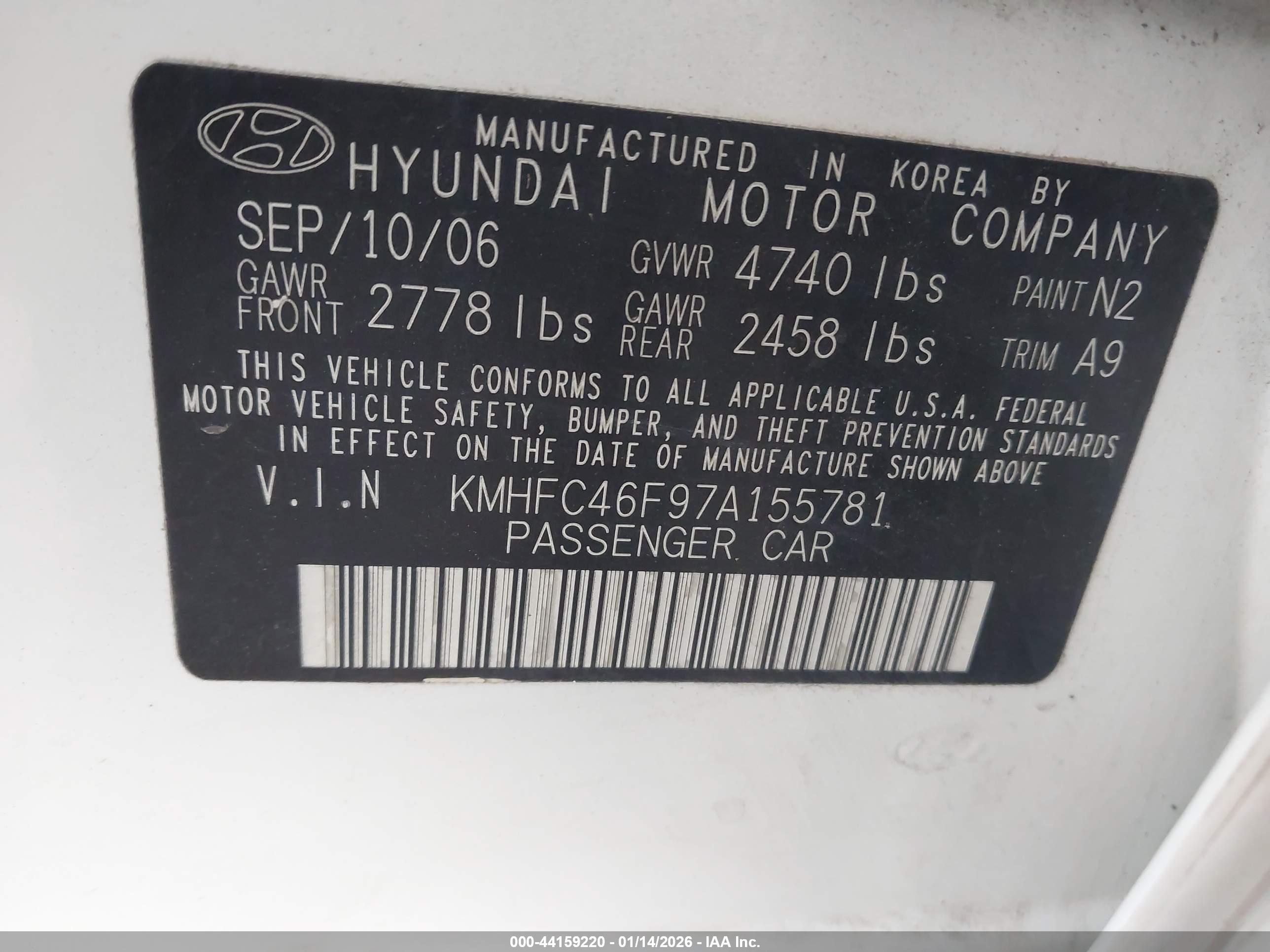 HYUNDAI AZERA image 9