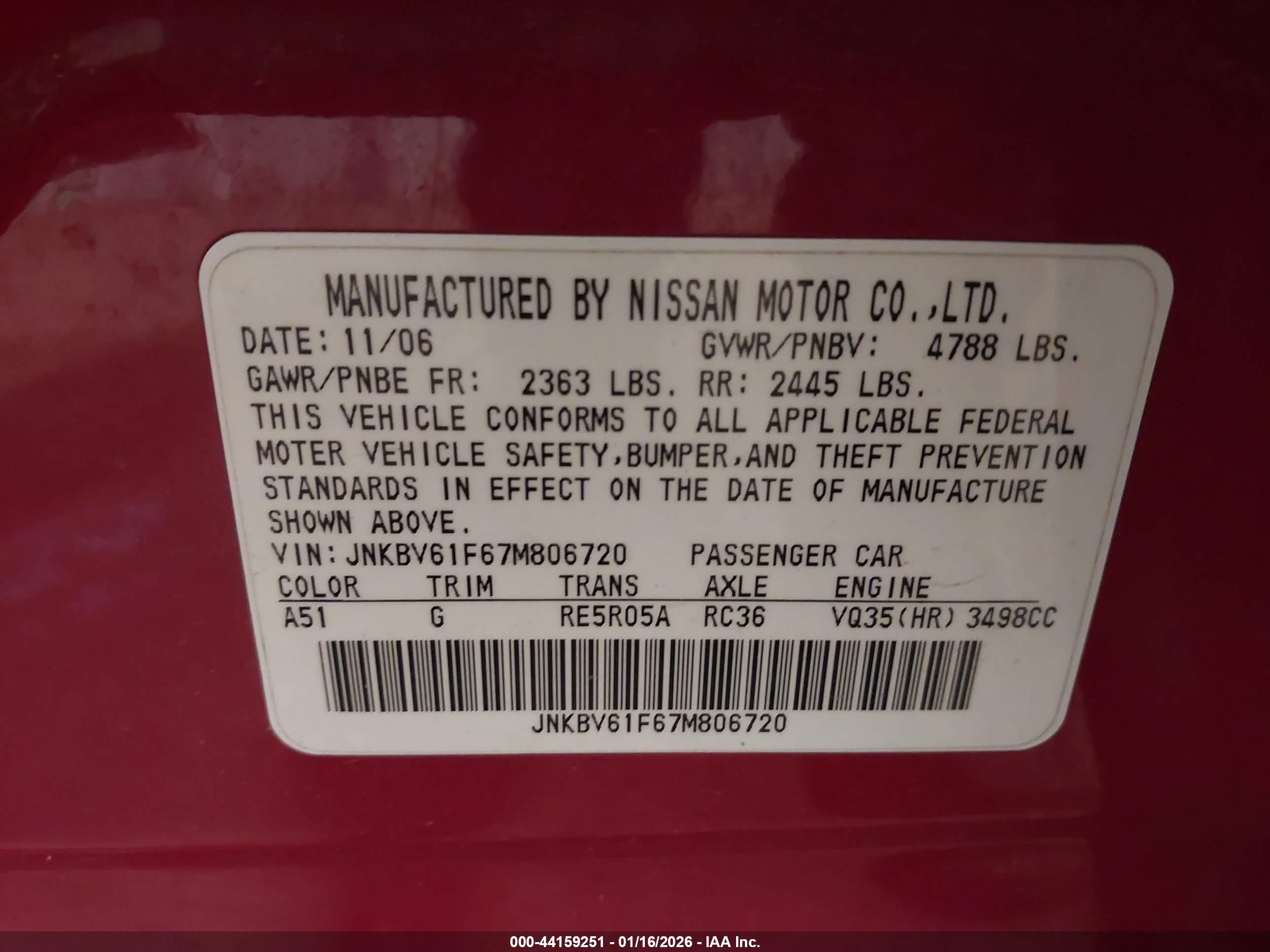 INFINITI G35X image 9