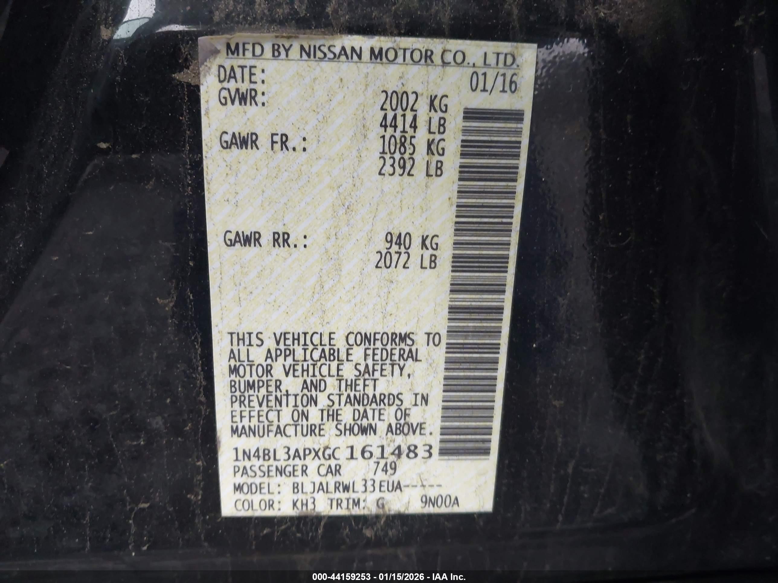 NISSAN ALTIMA image 9