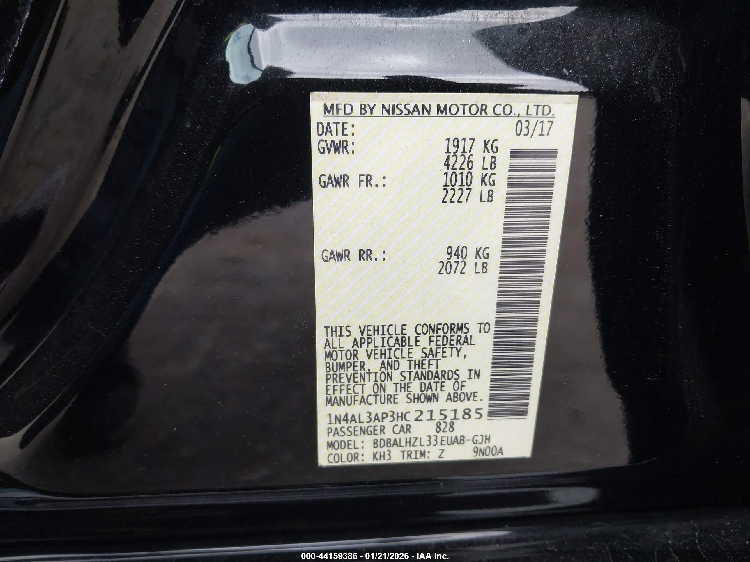 NISSAN ALTIMA image 9