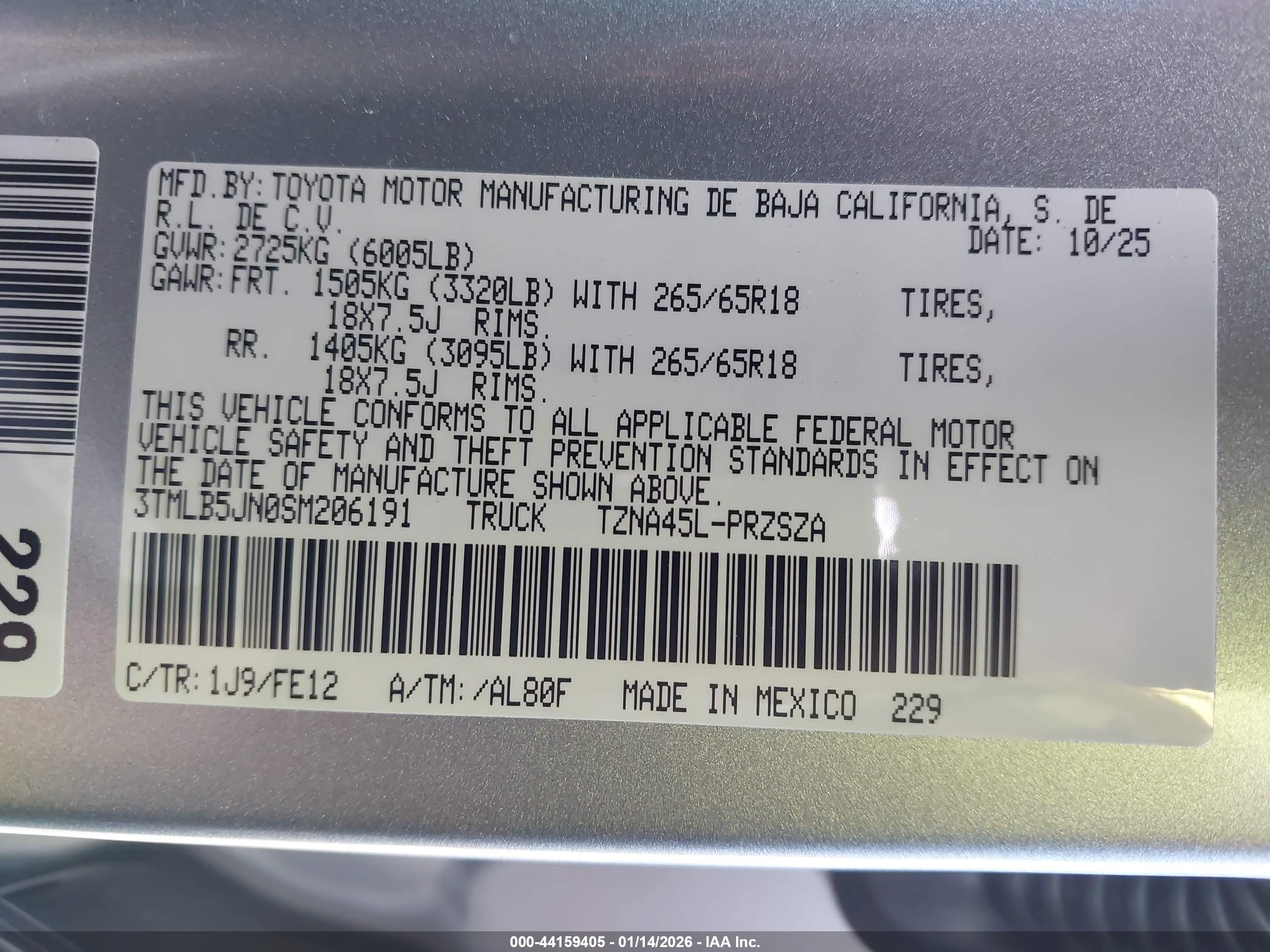 TOYOTA TACOMA image 9