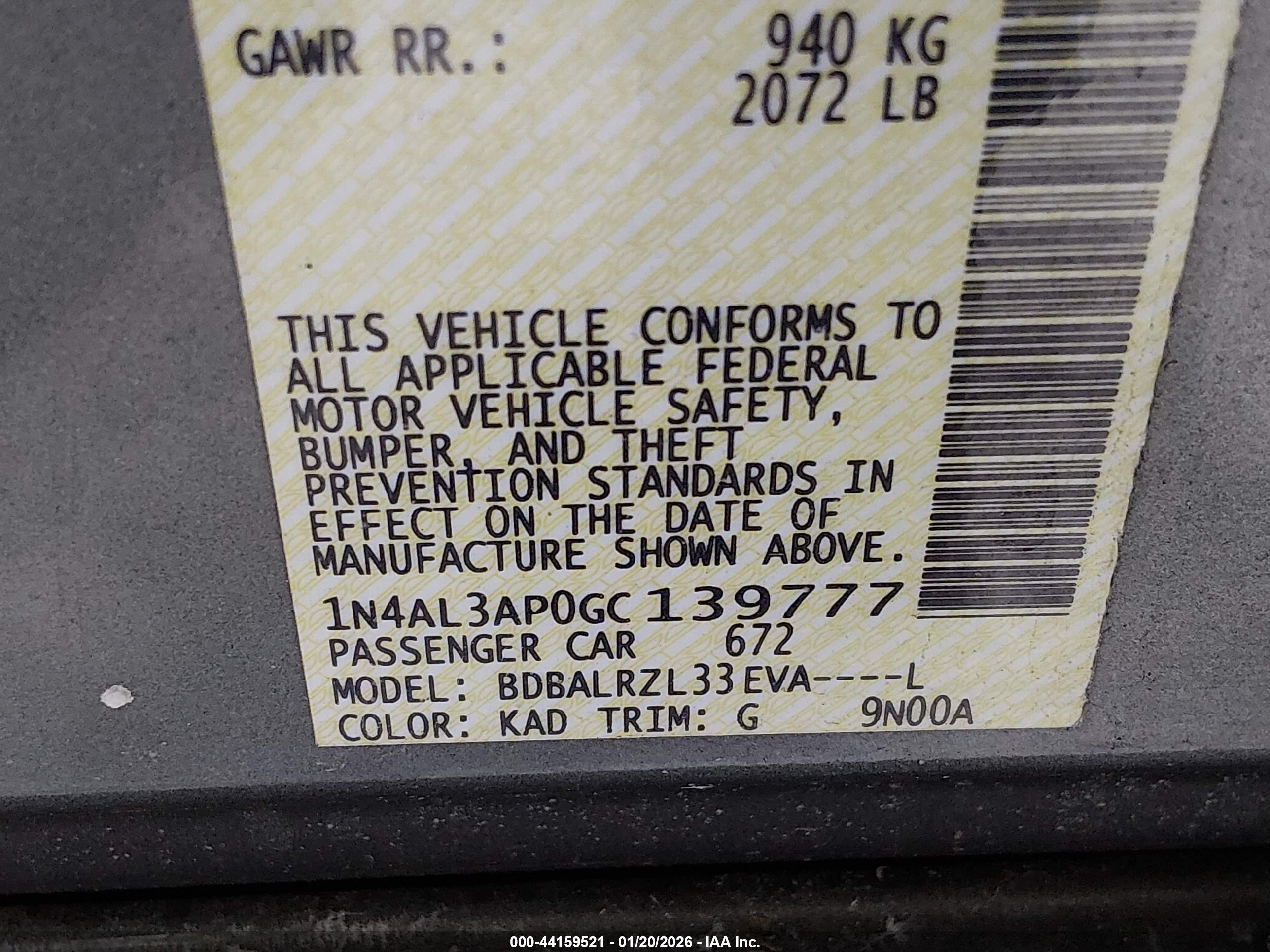 NISSAN ALTIMA image 9