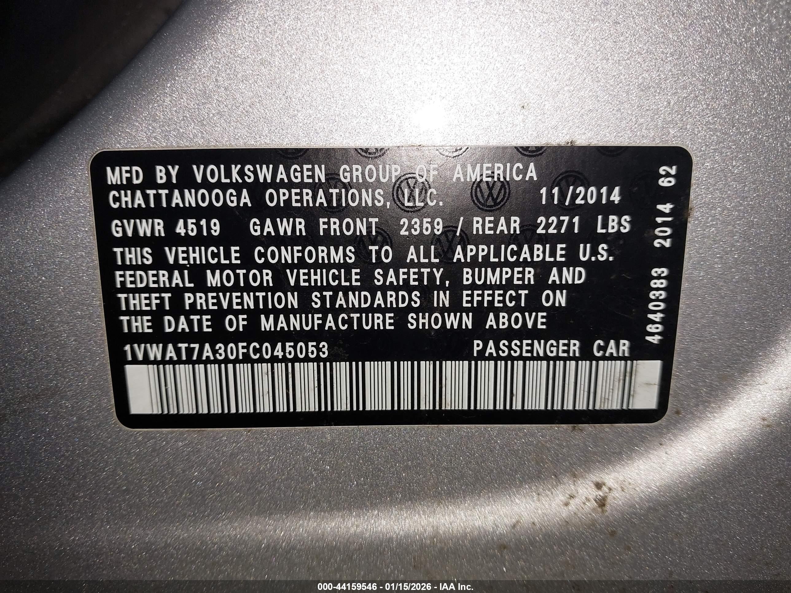 VOLKSWAGEN PASSAT image 9