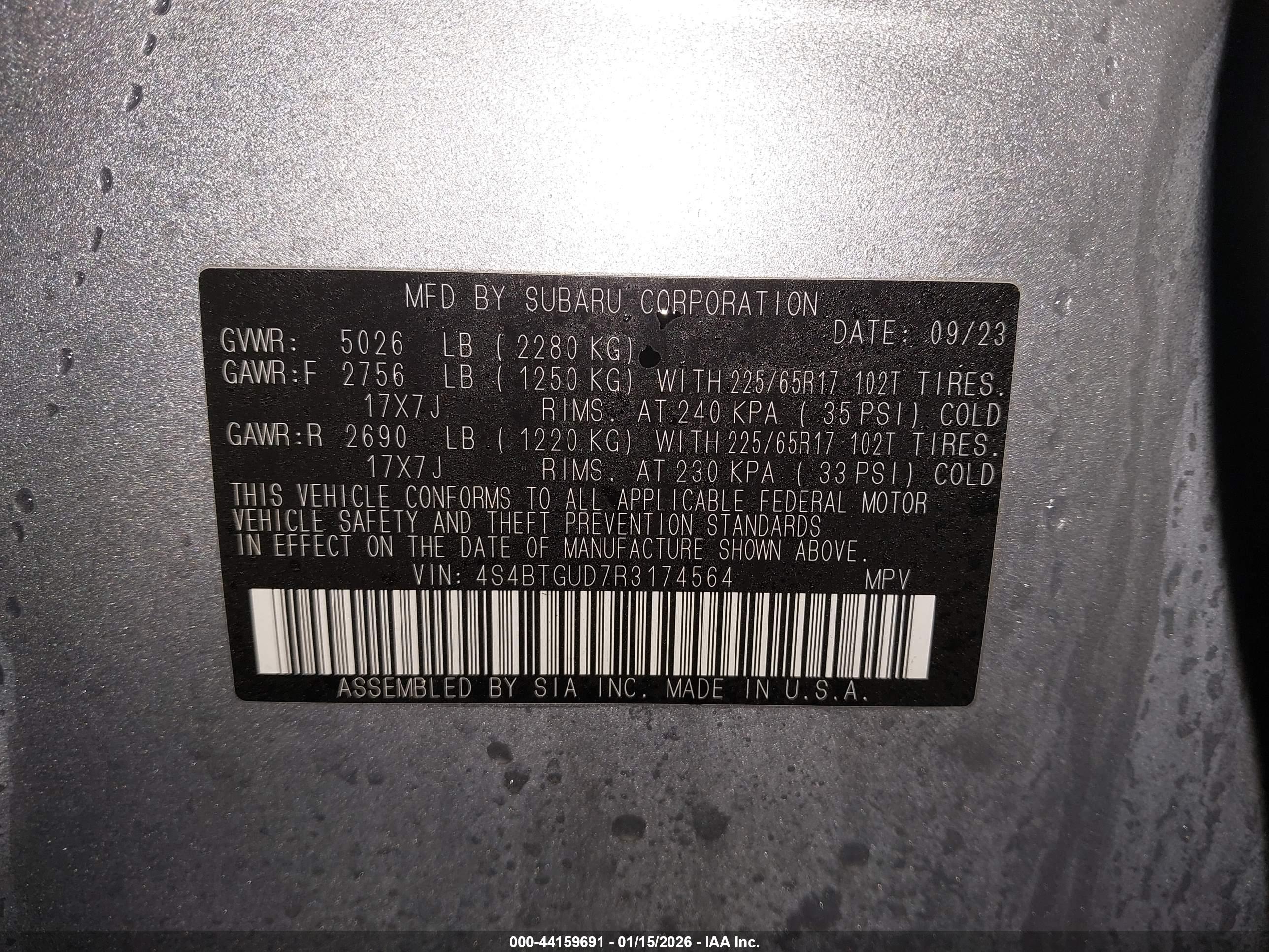 SUBARU OUTBACK image 9