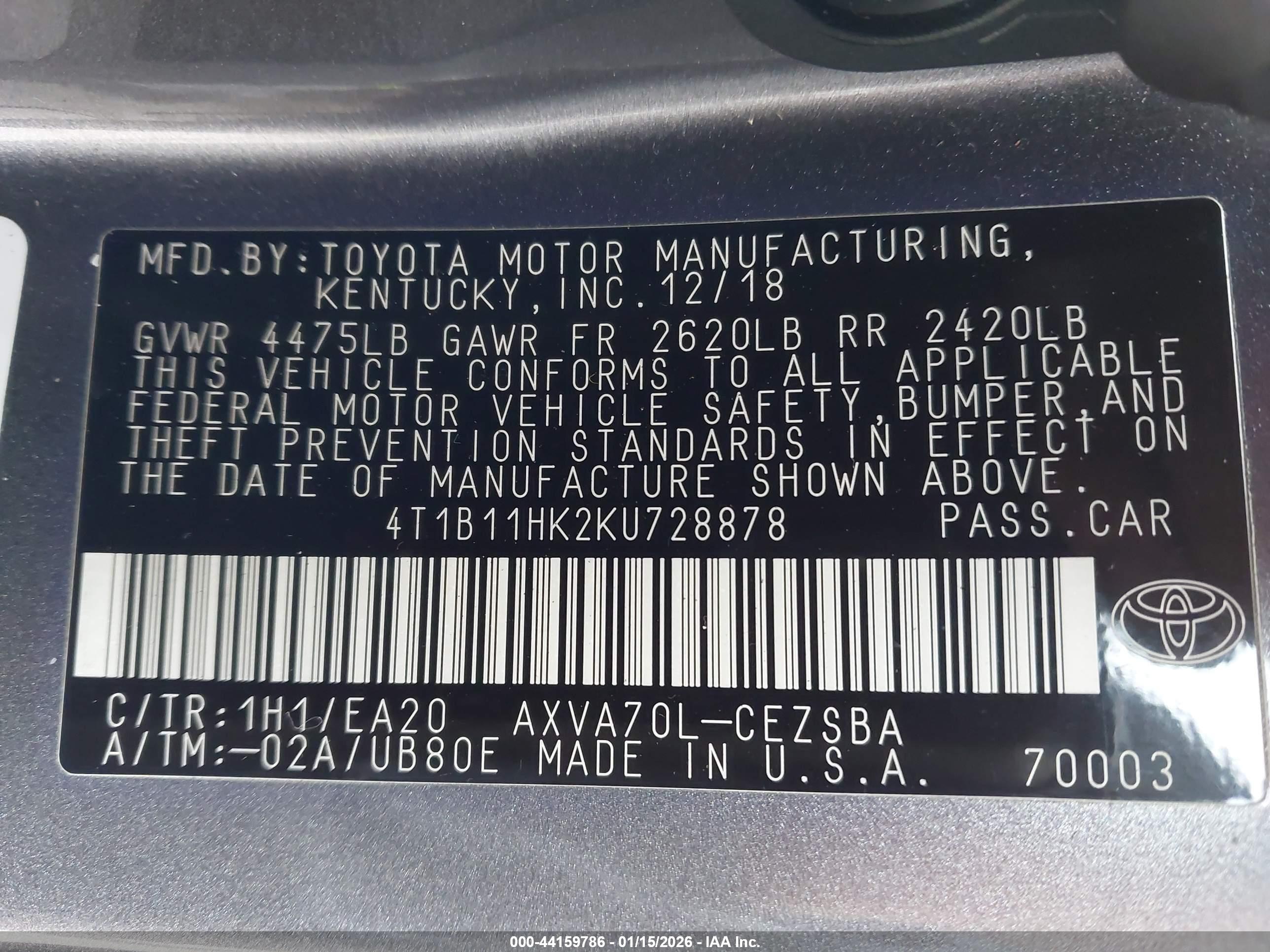 TOYOTA CAMRY image 9
