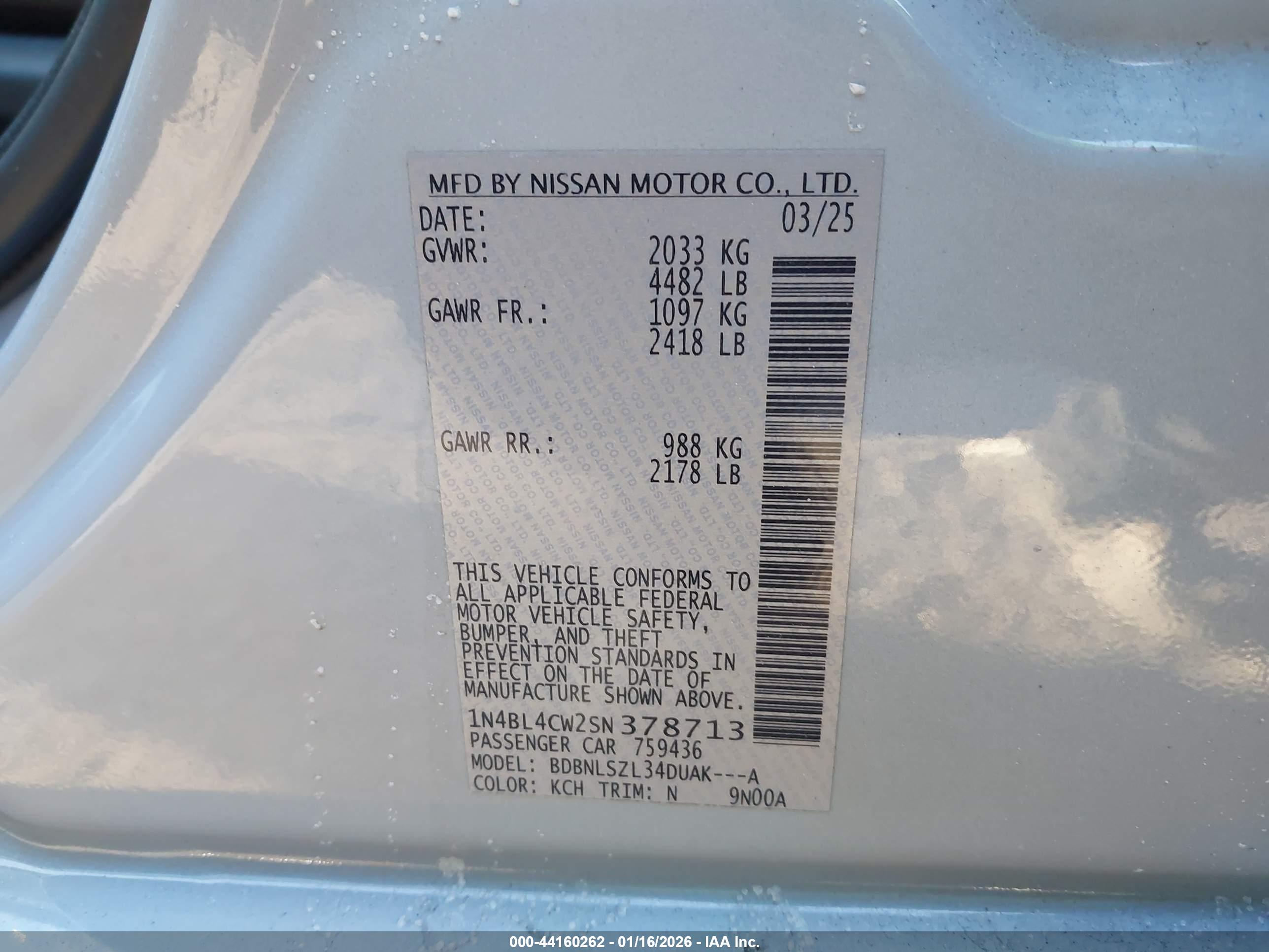 NISSAN ALTIMA image 9