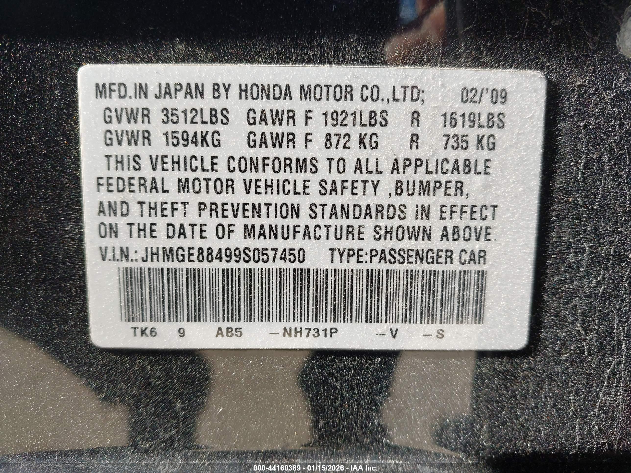 HONDA FIT image 9