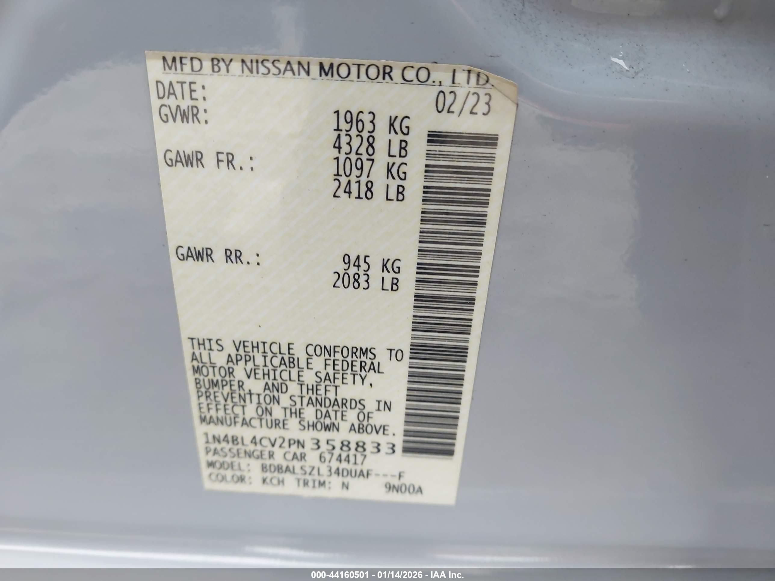 NISSAN ALTIMA image 9