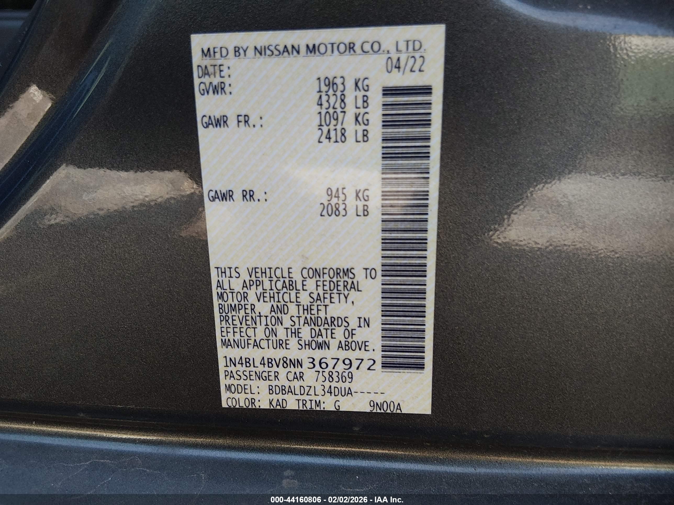 NISSAN ALTIMA image 9