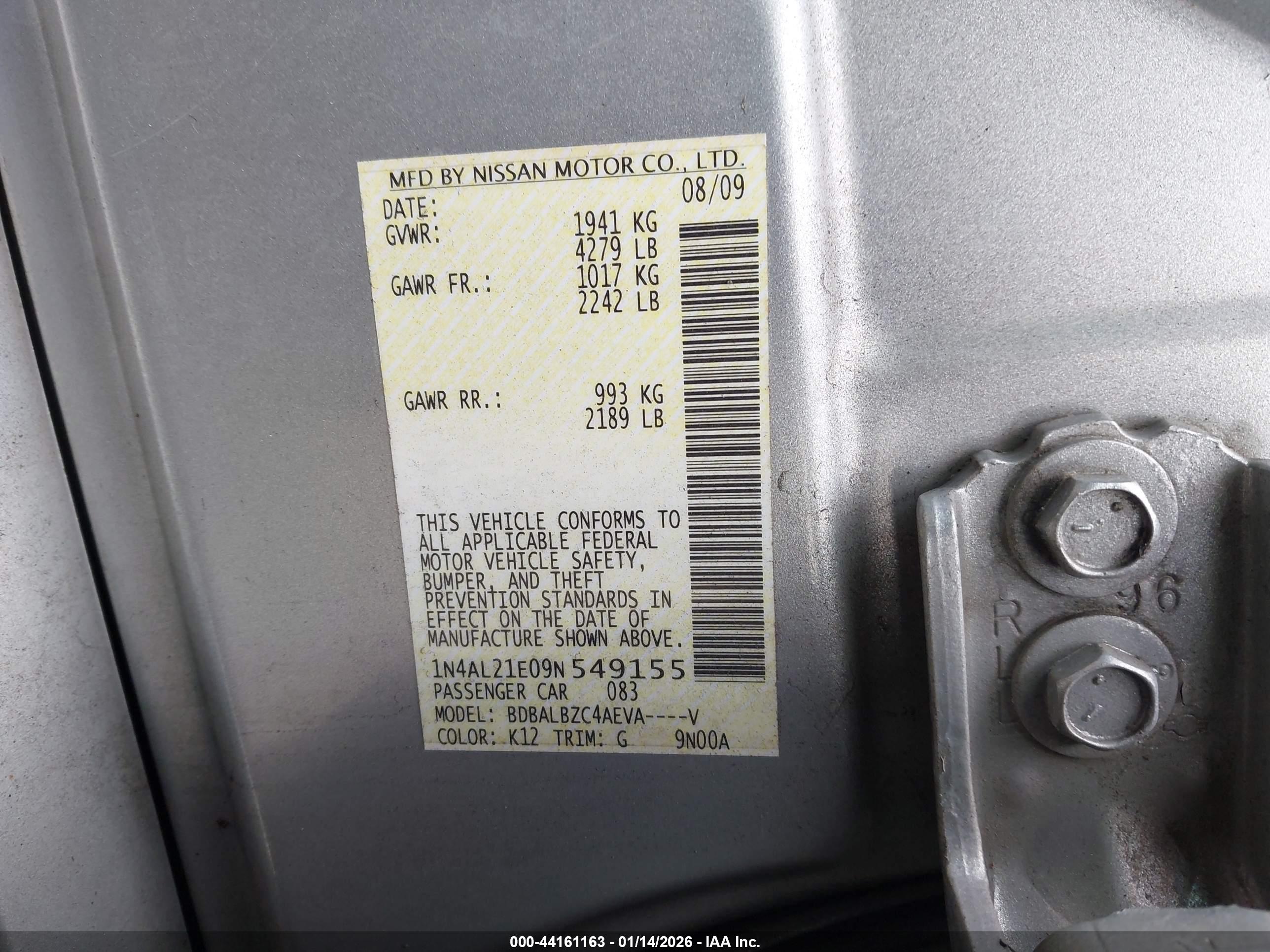 NISSAN ALTIMA image 9