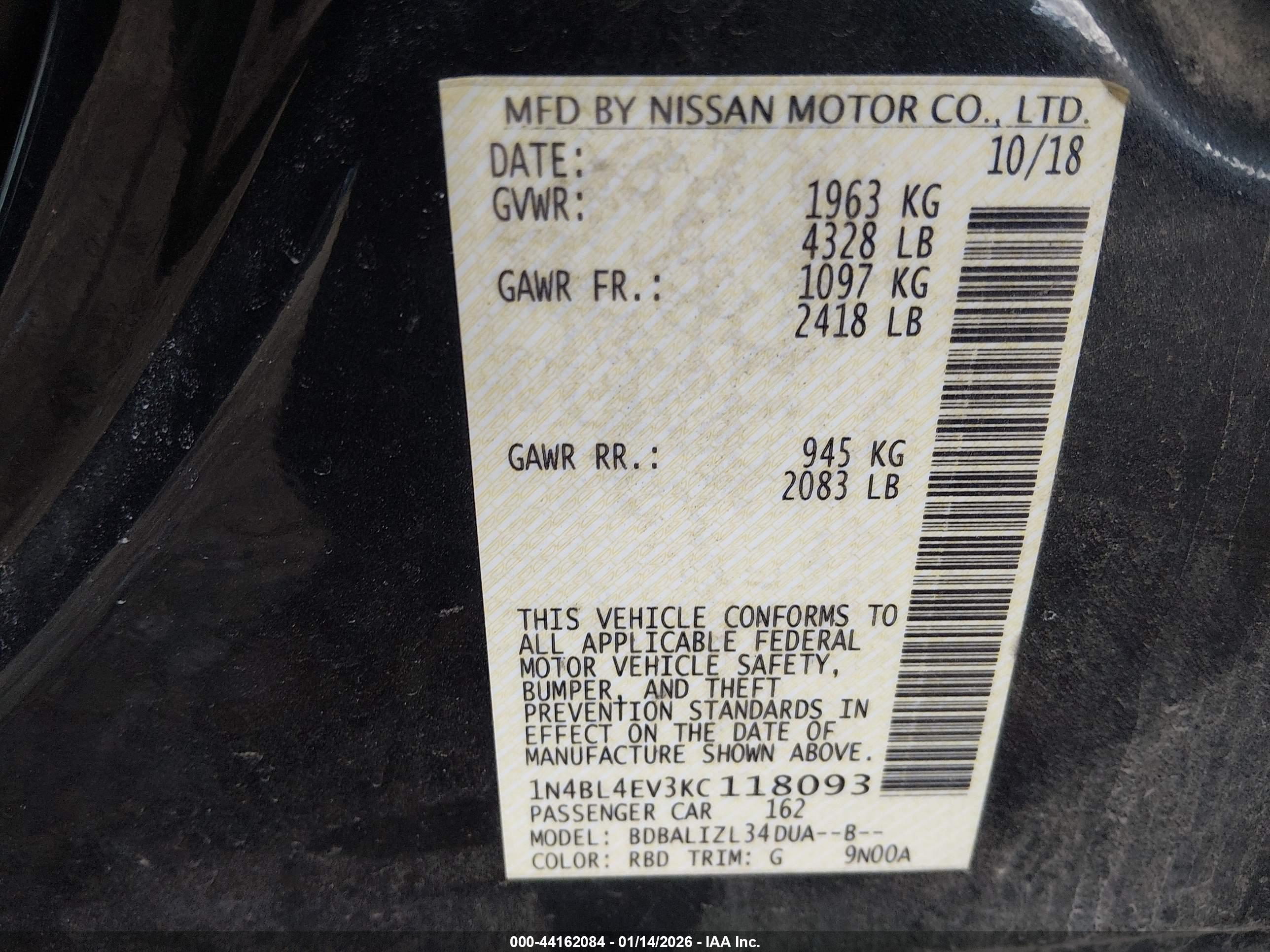 NISSAN ALTIMA image 9