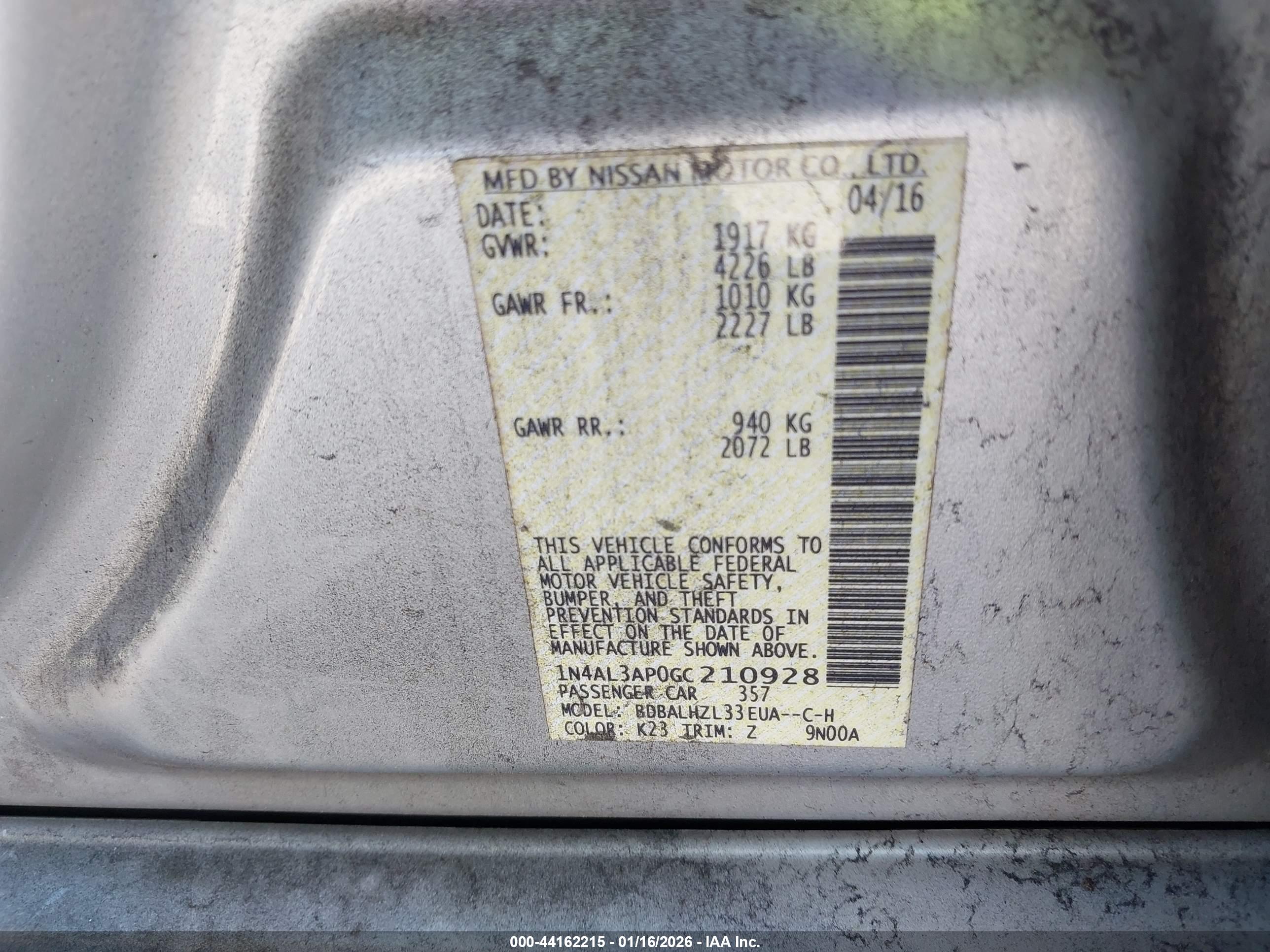 NISSAN ALTIMA image 9