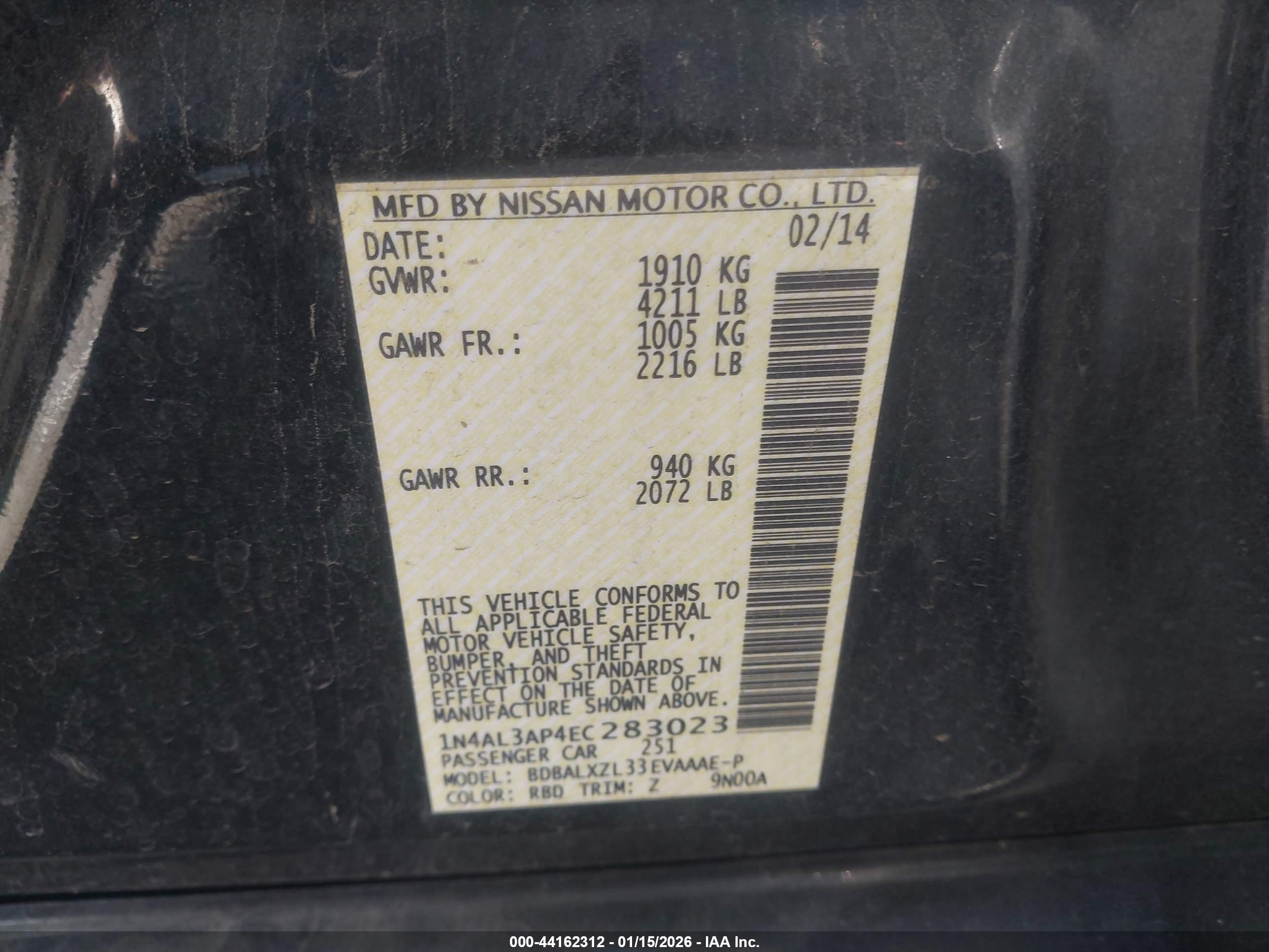NISSAN ALTIMA image 9