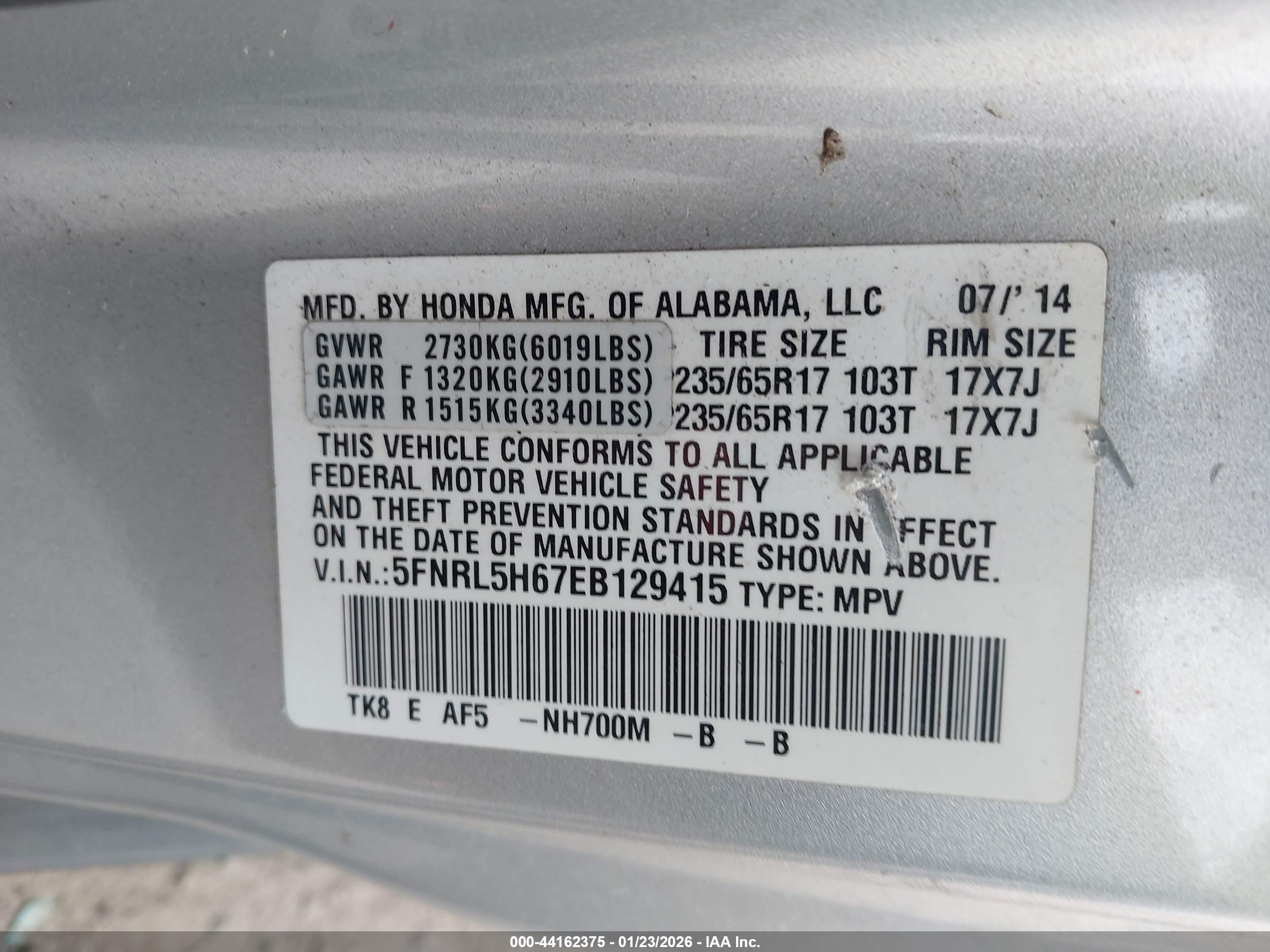 HONDA ODYSSEY image 9