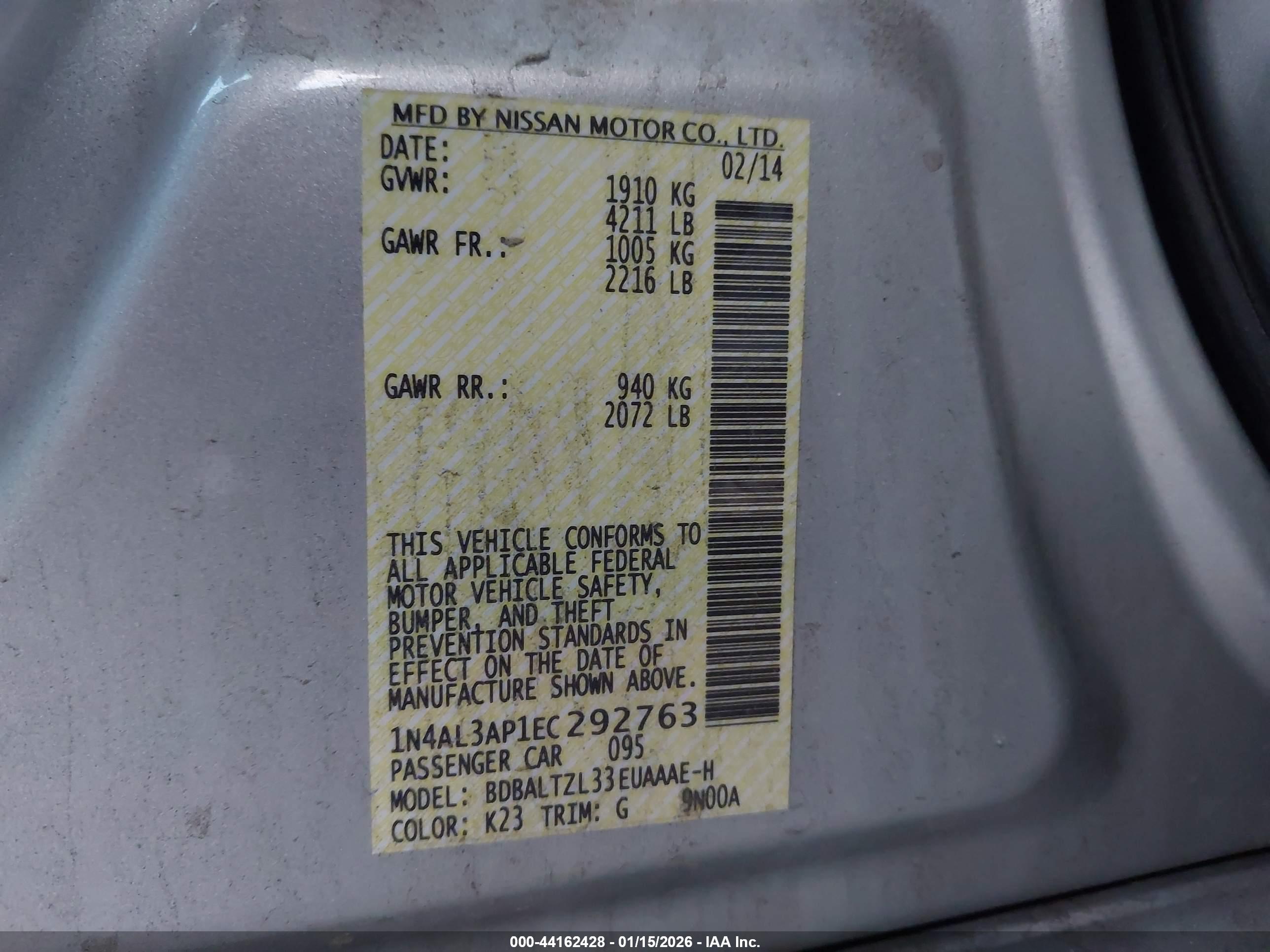 NISSAN ALTIMA image 9