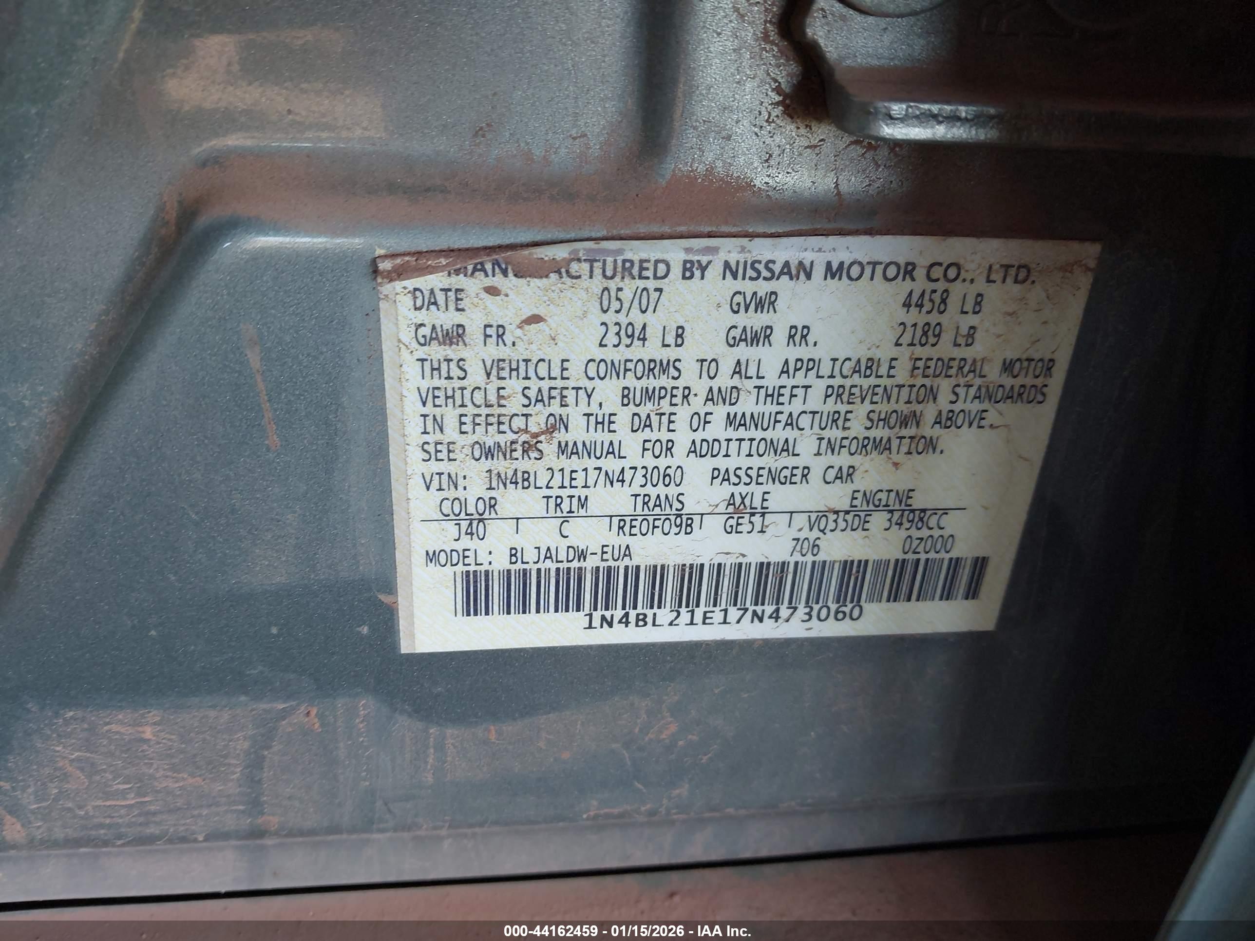 NISSAN ALTIMA image 9