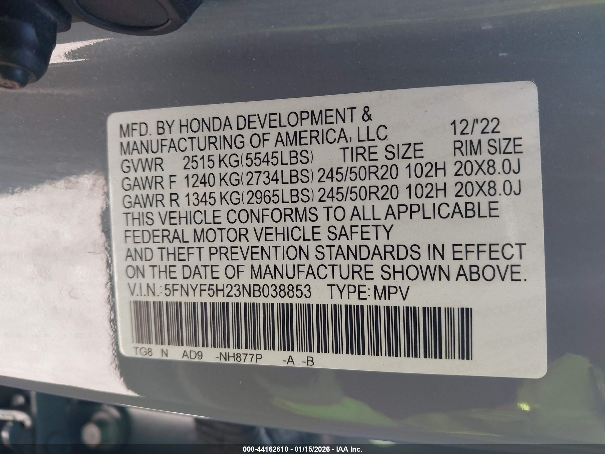 HONDA PILOT image 9