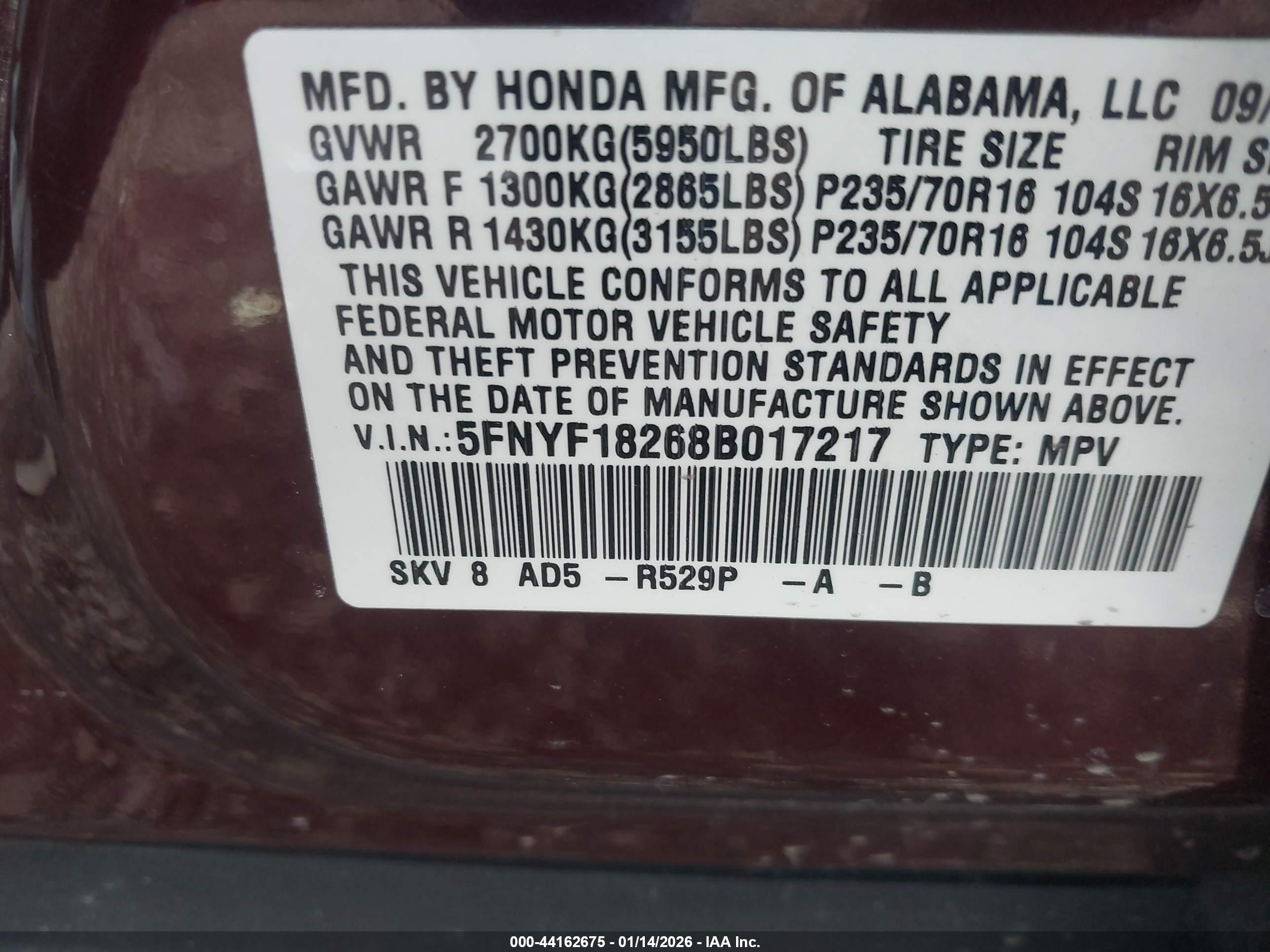 HONDA PILOT image 9
