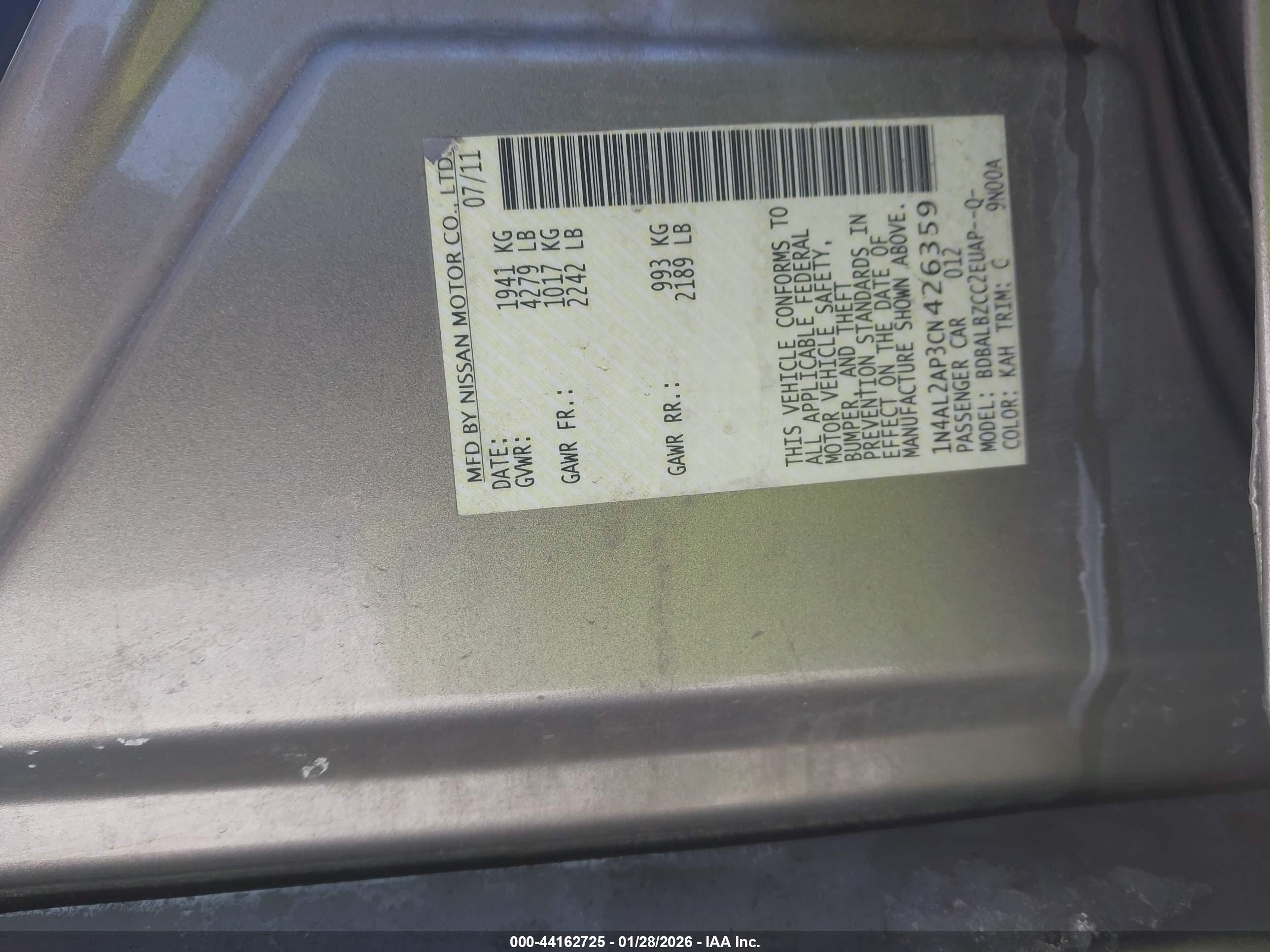 NISSAN ALTIMA image 9