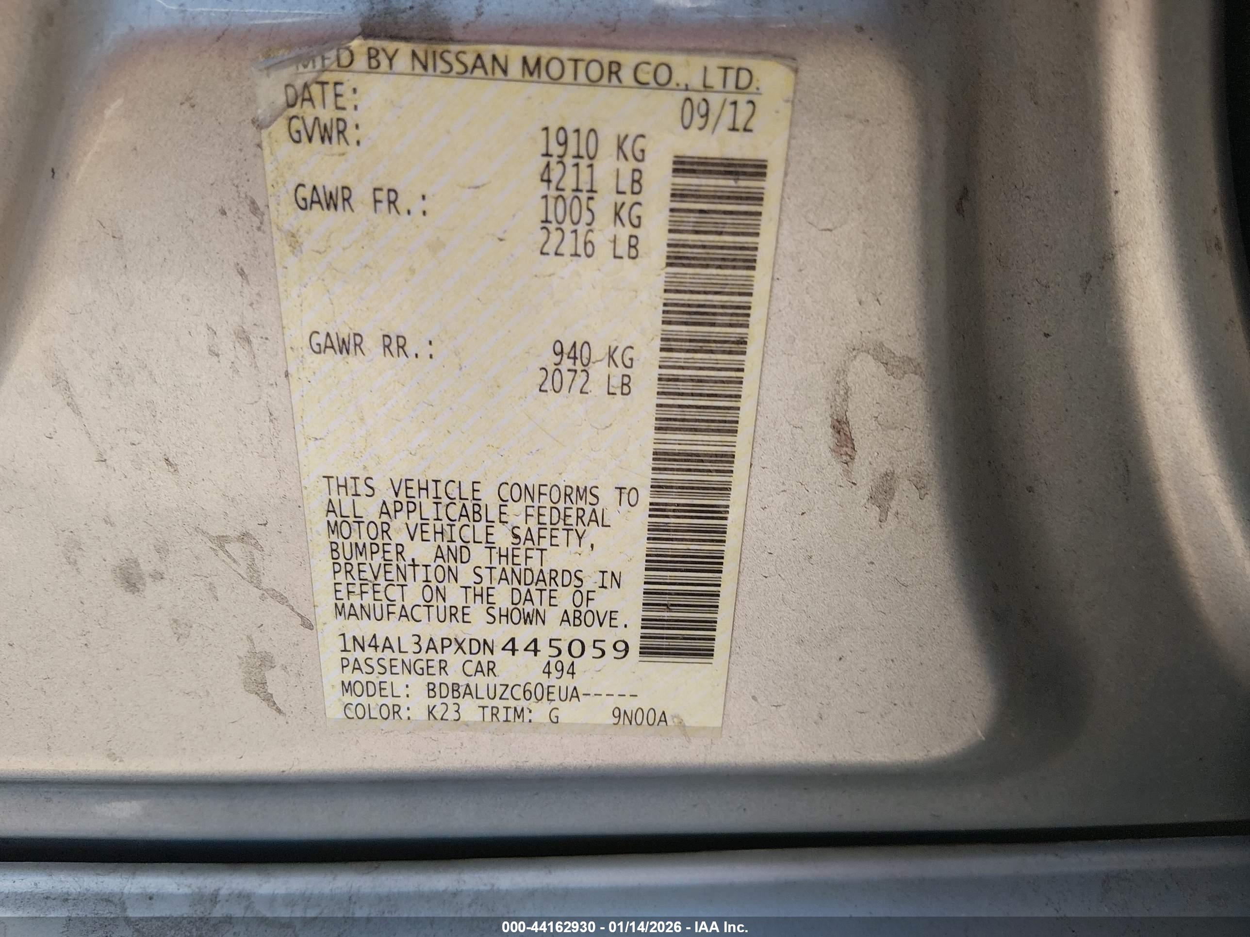 NISSAN ALTIMA image 9