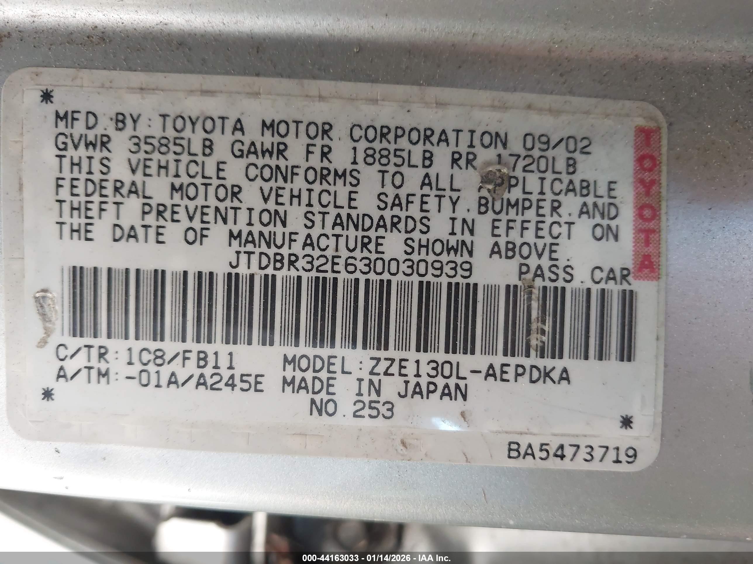 TOYOTA COROLLA image 9