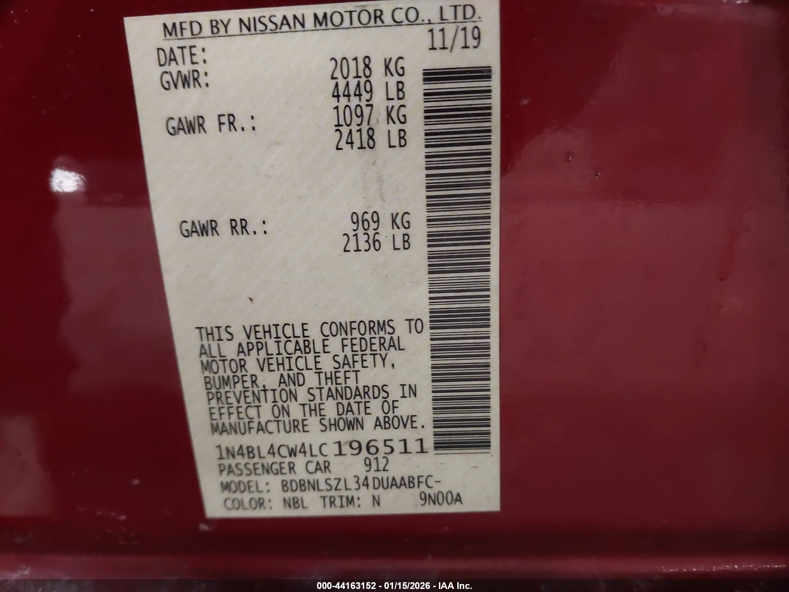 NISSAN ALTIMA image 9