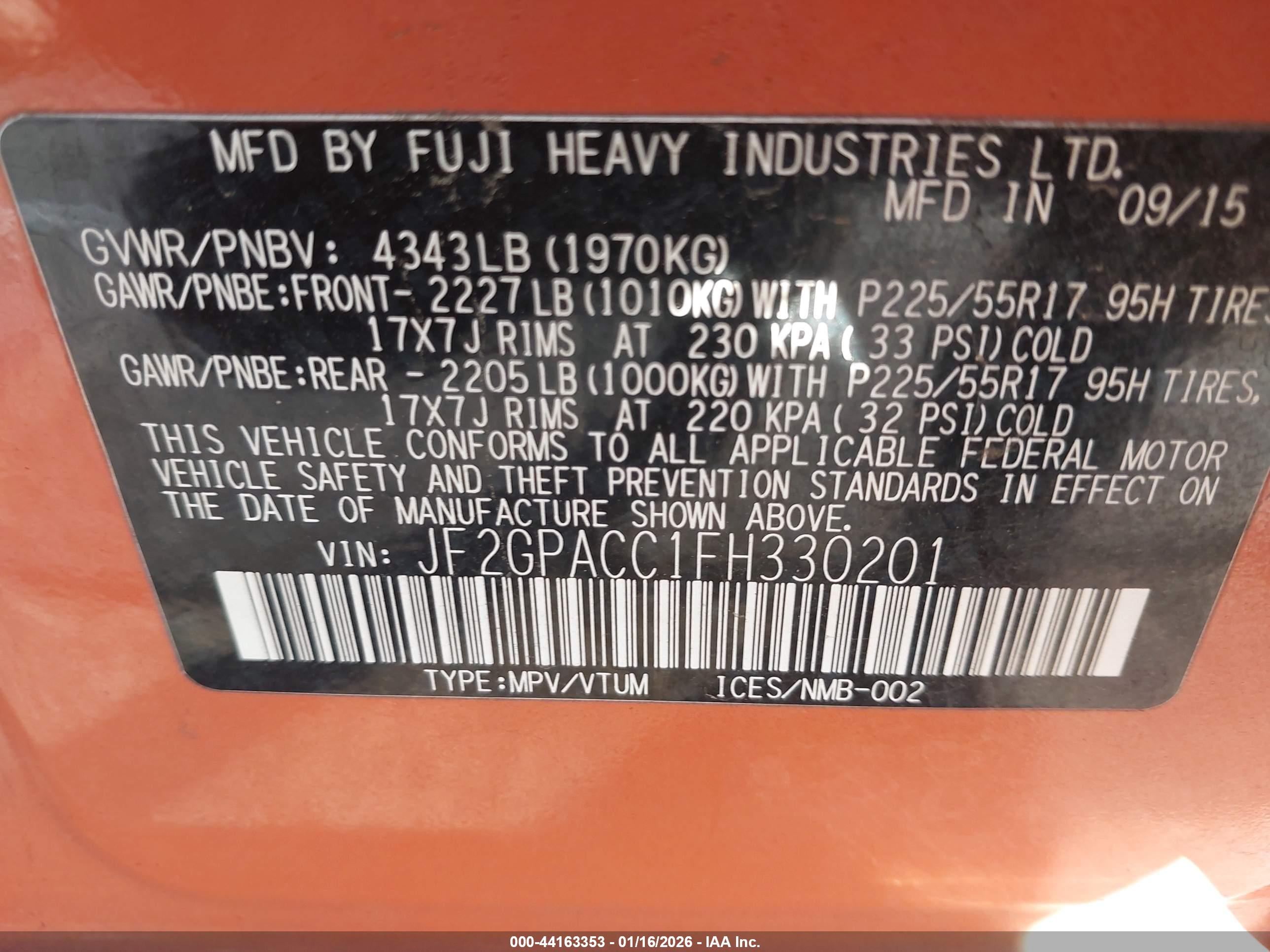 SUBARU XV image 9
