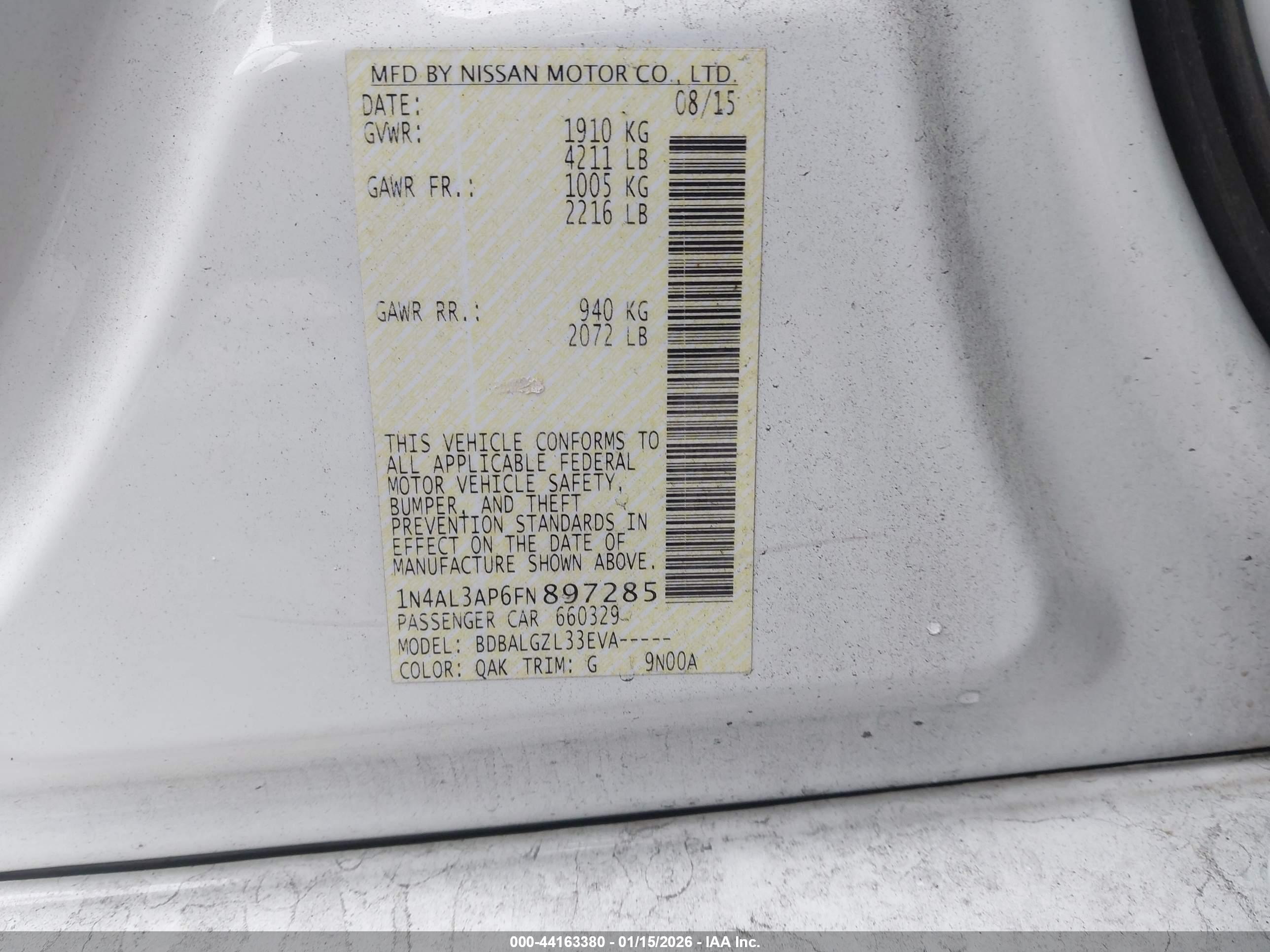 NISSAN ALTIMA image 9