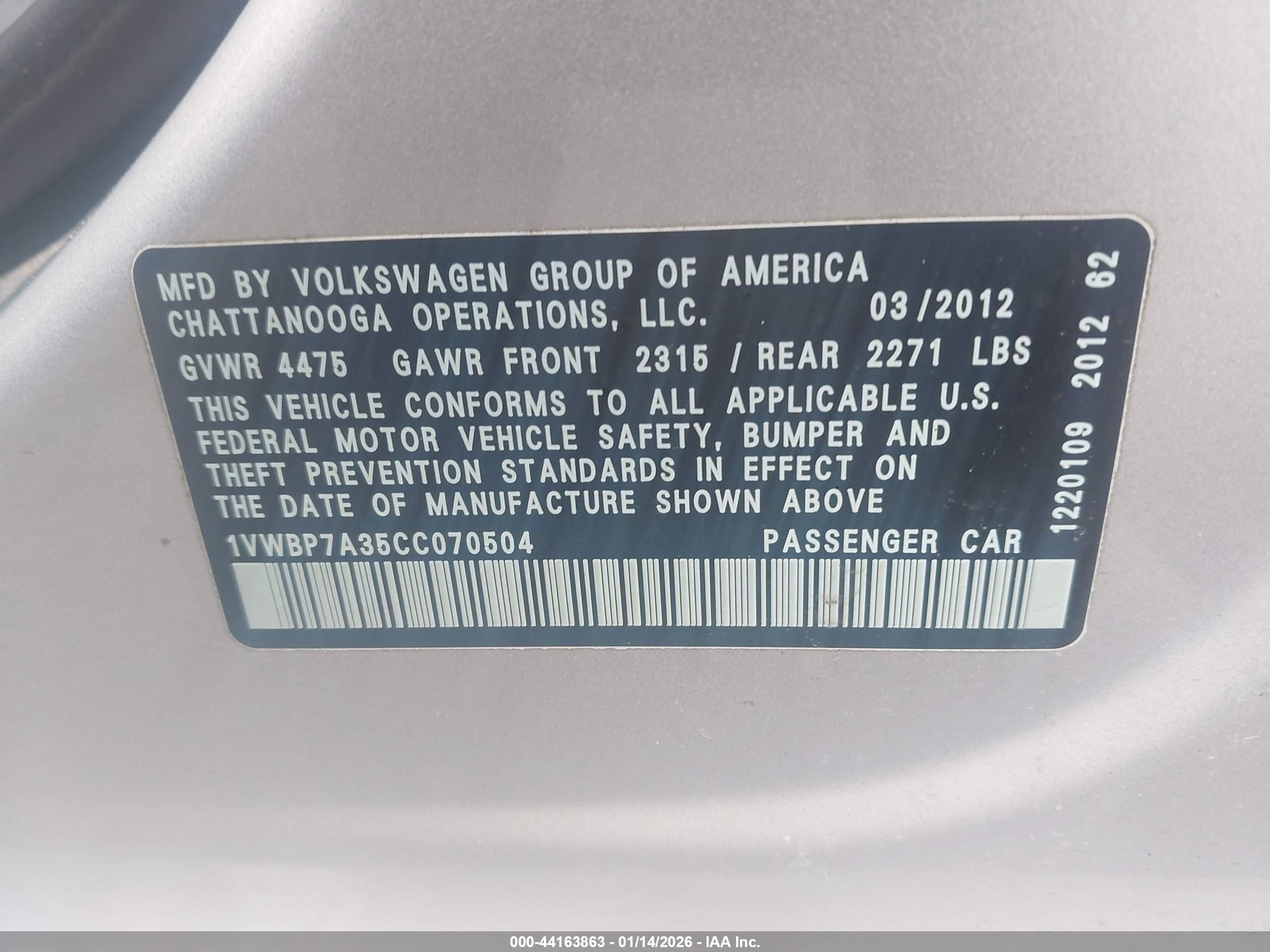 VOLKSWAGEN PASSAT image 9