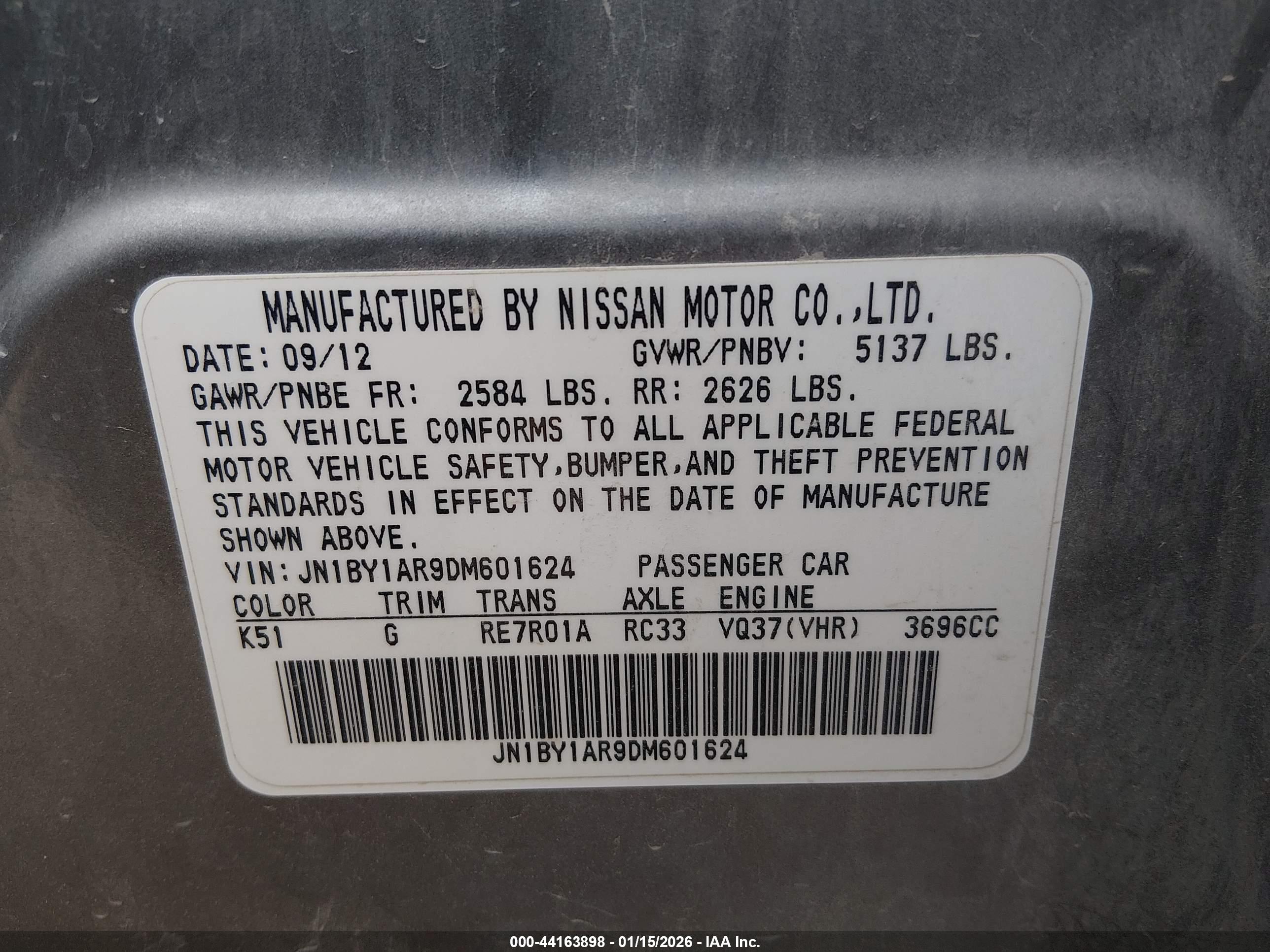 INFINITI M37X image 9