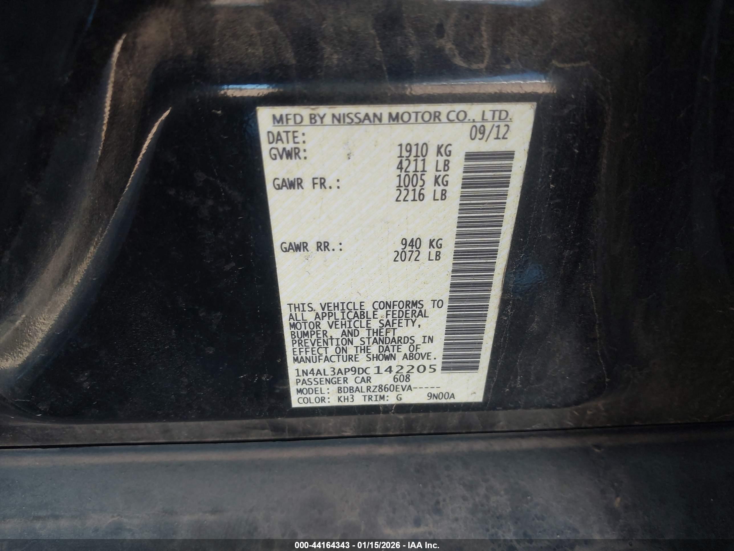 NISSAN ALTIMA image 9