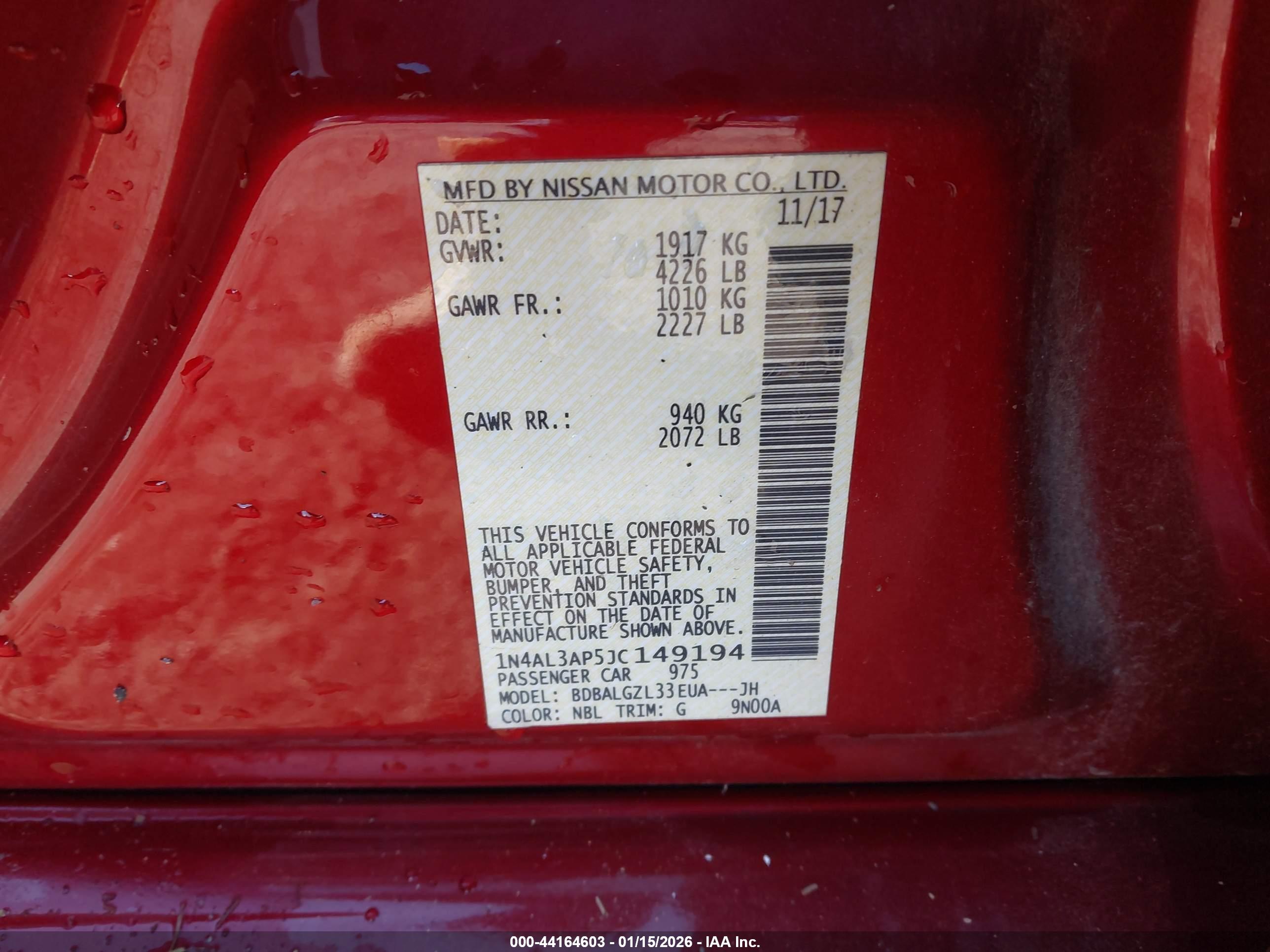 NISSAN ALTIMA image 9